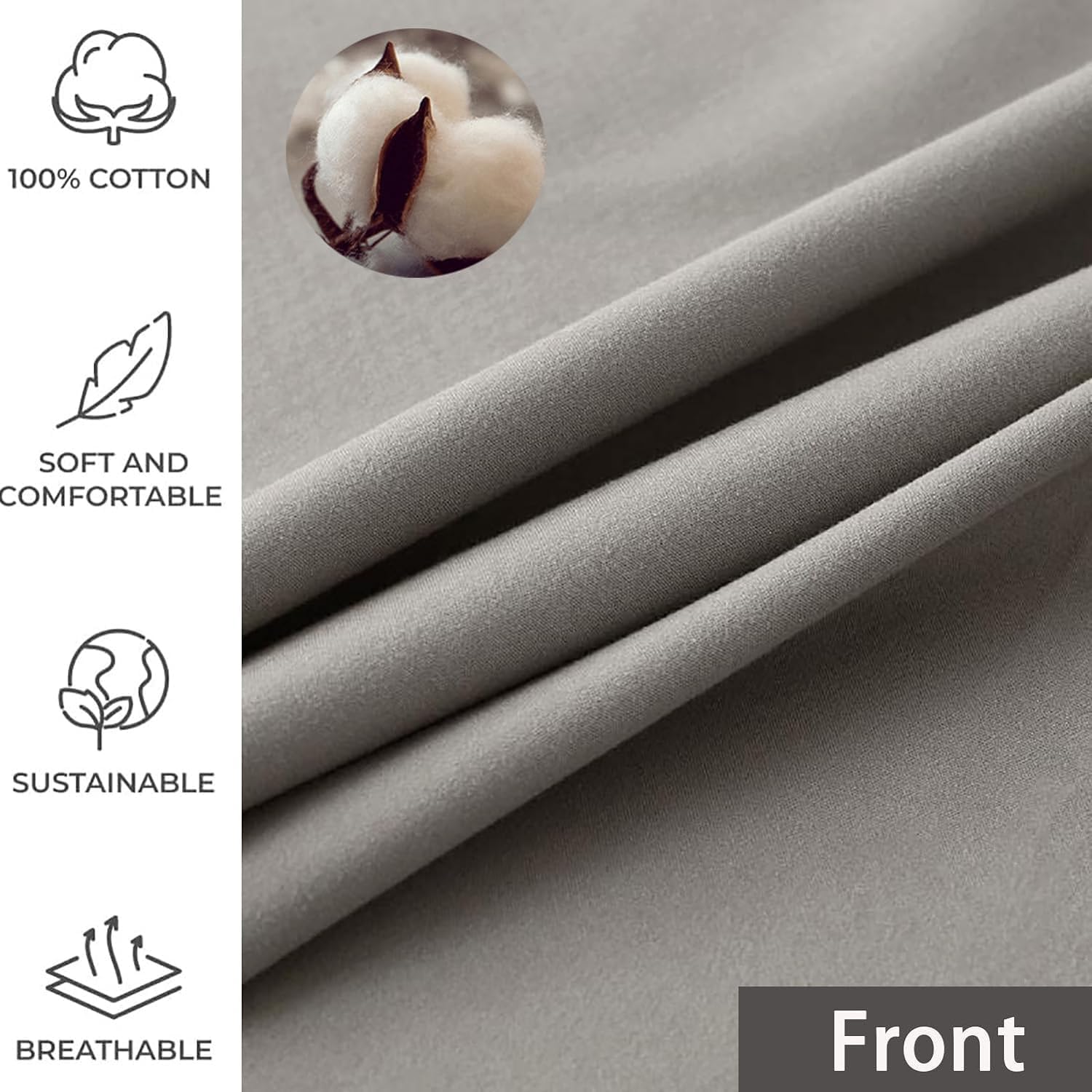 Waterproof Bed Flat Sheet Cotton Reusable Washable Mattress Protector Sheet Outdoor Furniture Cover for Bedding,Couch,Hotel, Nursing Homes Size 78.7" X 90.5". (White,Queen) - Image 4