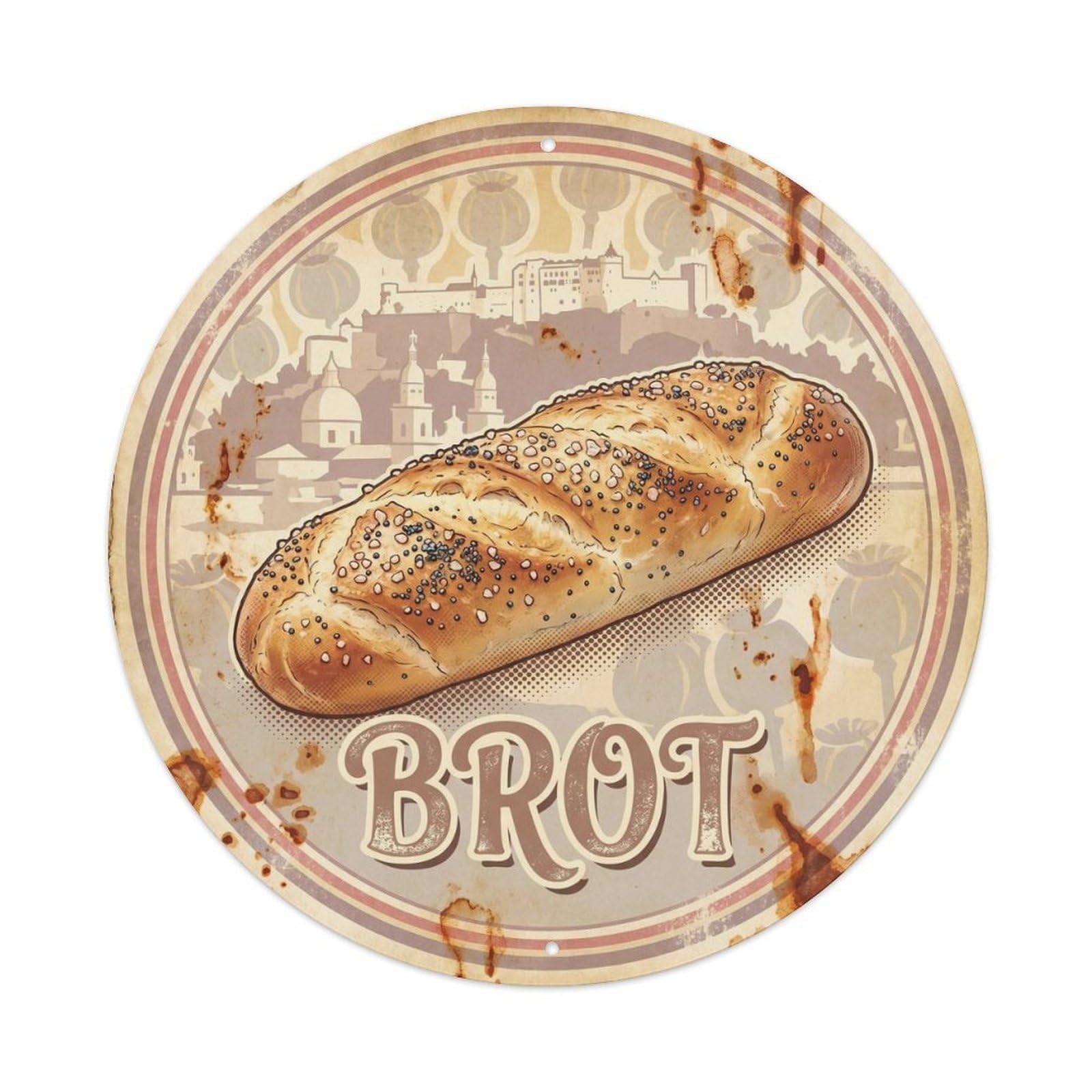 Classic Diner Alpine Bread Rustic Bakery Food Culture Metal Tin Sign