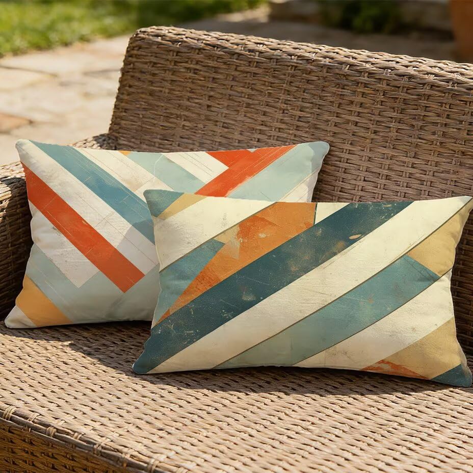 2 Housses de coussin de jardin 80x100 cm imperméables et anti-UV modèle M-P514