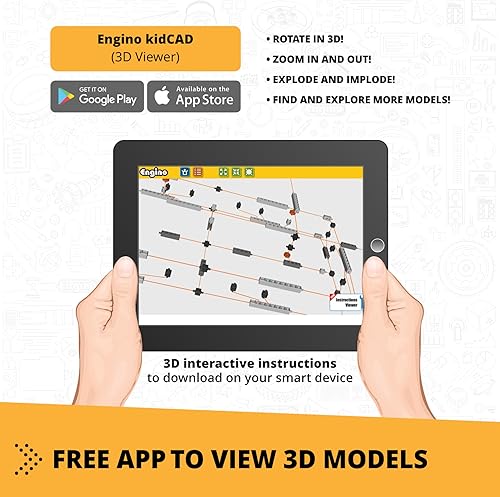 Miniatura 5 de Engino Juguetes de maquinaria, grúa alta motorizada, juguete de construcción STEM, juguetes educativos para niños a partir de 7 años, kit de