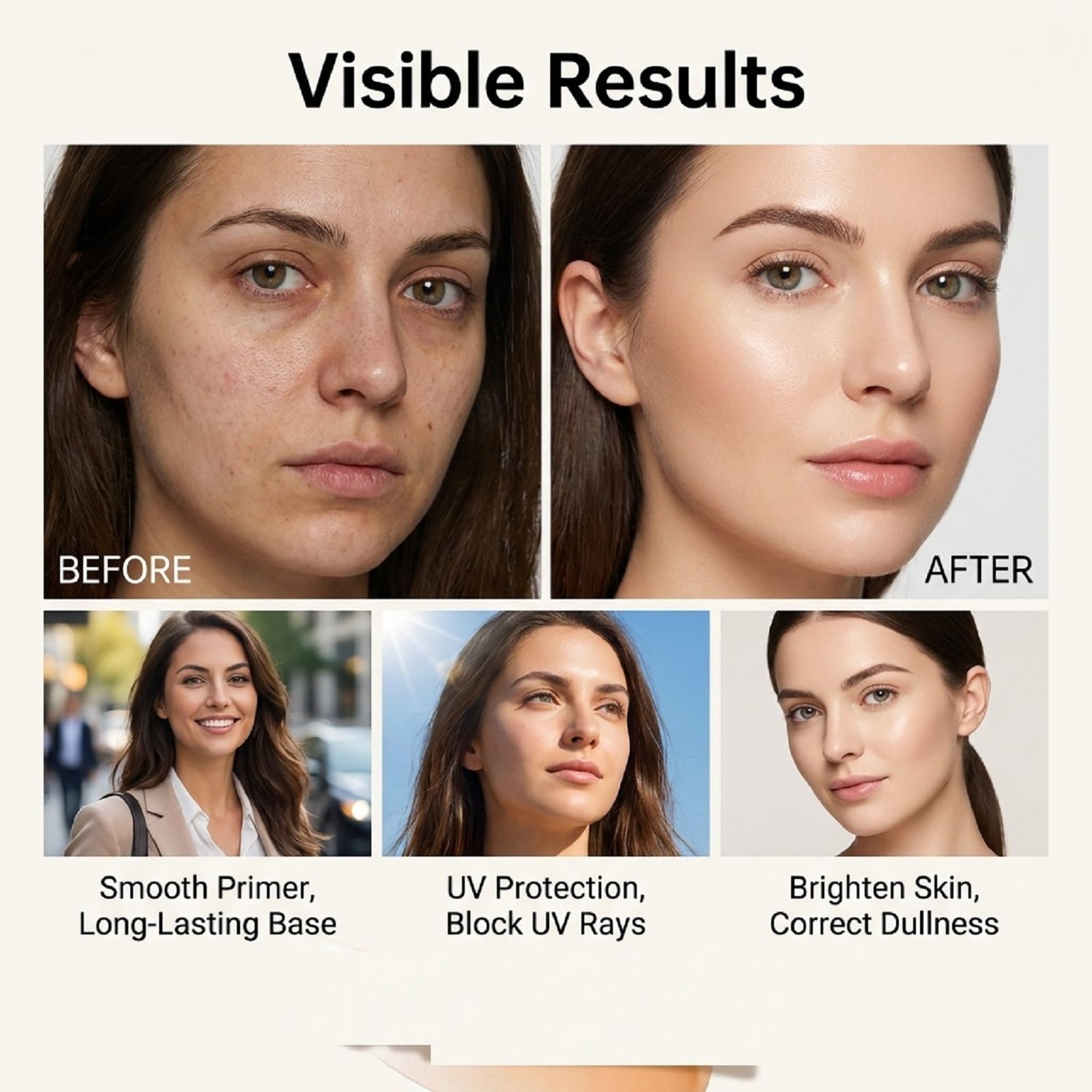 Skin Smoothing Even-Toning Primer, Instant Wrinkle Filler, Filler Primer, Matte First, Maquillaje Primer Maquillaje Piel Madura, Hidrata y Nutre, Crema Lift de Eye Face Lift debajo de los sacos de