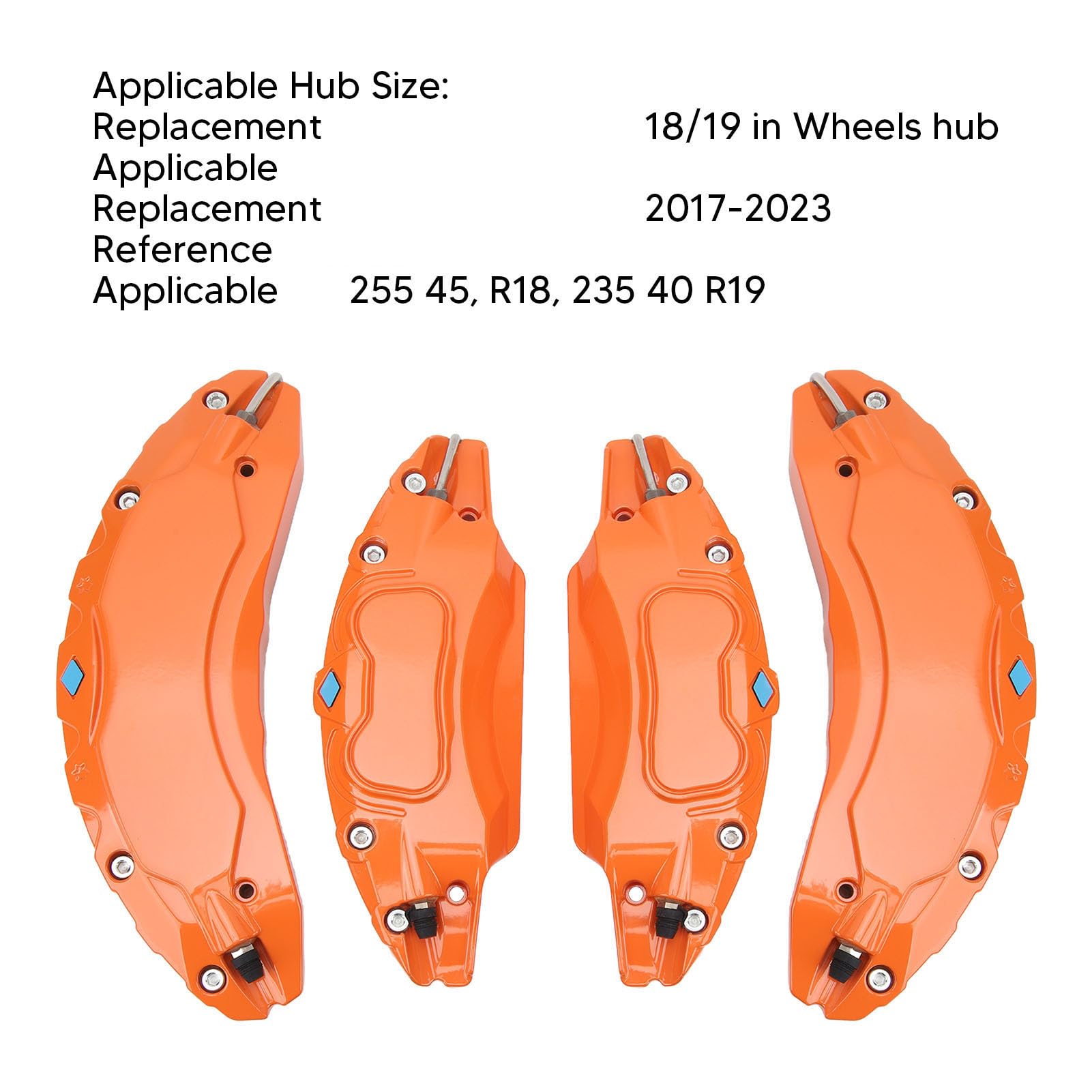 Osłony Zacisków Samochodowych, Osłona Hamulca ze Stopu Aluminium, Unikalna Konstrukcja dla 18-calowych i 19-calowych kół Tesli (ORANGE)