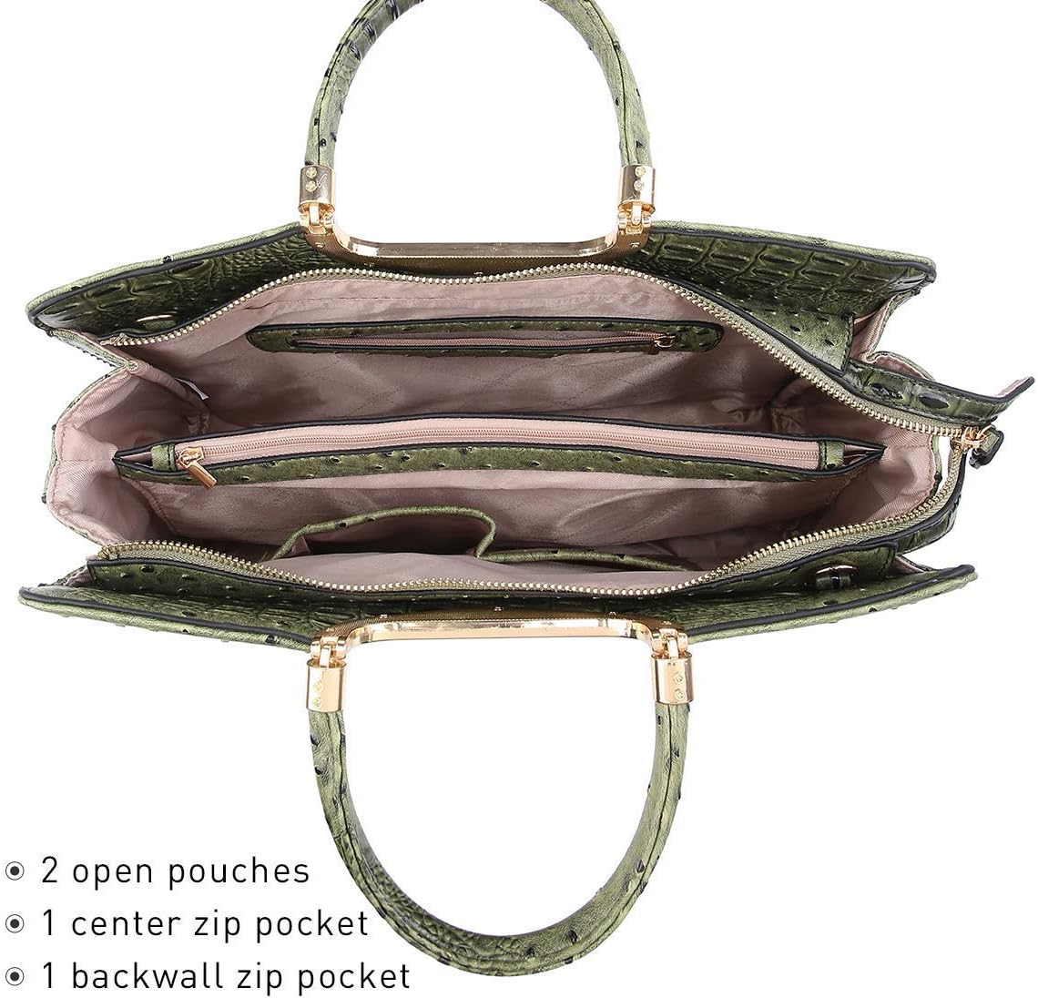 Womens Handbag Top Handle Shoulder Bag Tote Satchel Purse Work Bag with Matching Wallet - Image 5