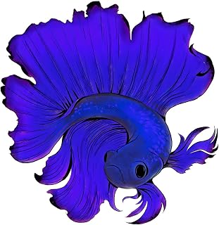 10.2cm(4인치) Betta 물고기 스티커 블루 아름다운 수족관 취미 열대 샴 싸움