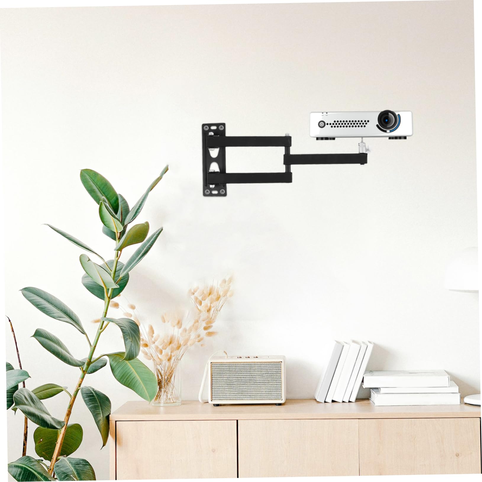 Soporte de Proyector Ajustable Gancho Fuerte y Estable de Aleación de Aluminio Diseño Compacto Que Ahorra Espacio para Pared para Habitación y Sala