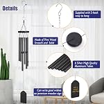 Chime à vent, Chimes à vent classique pour l'extérieur intérieur Décor Tonalités mélodiques douces Chime pour jardin Patio Balcon et maison - 29 De pouce avec 6 Tubes & DIY Pendentifs pour jardin extérieur Patio Decor