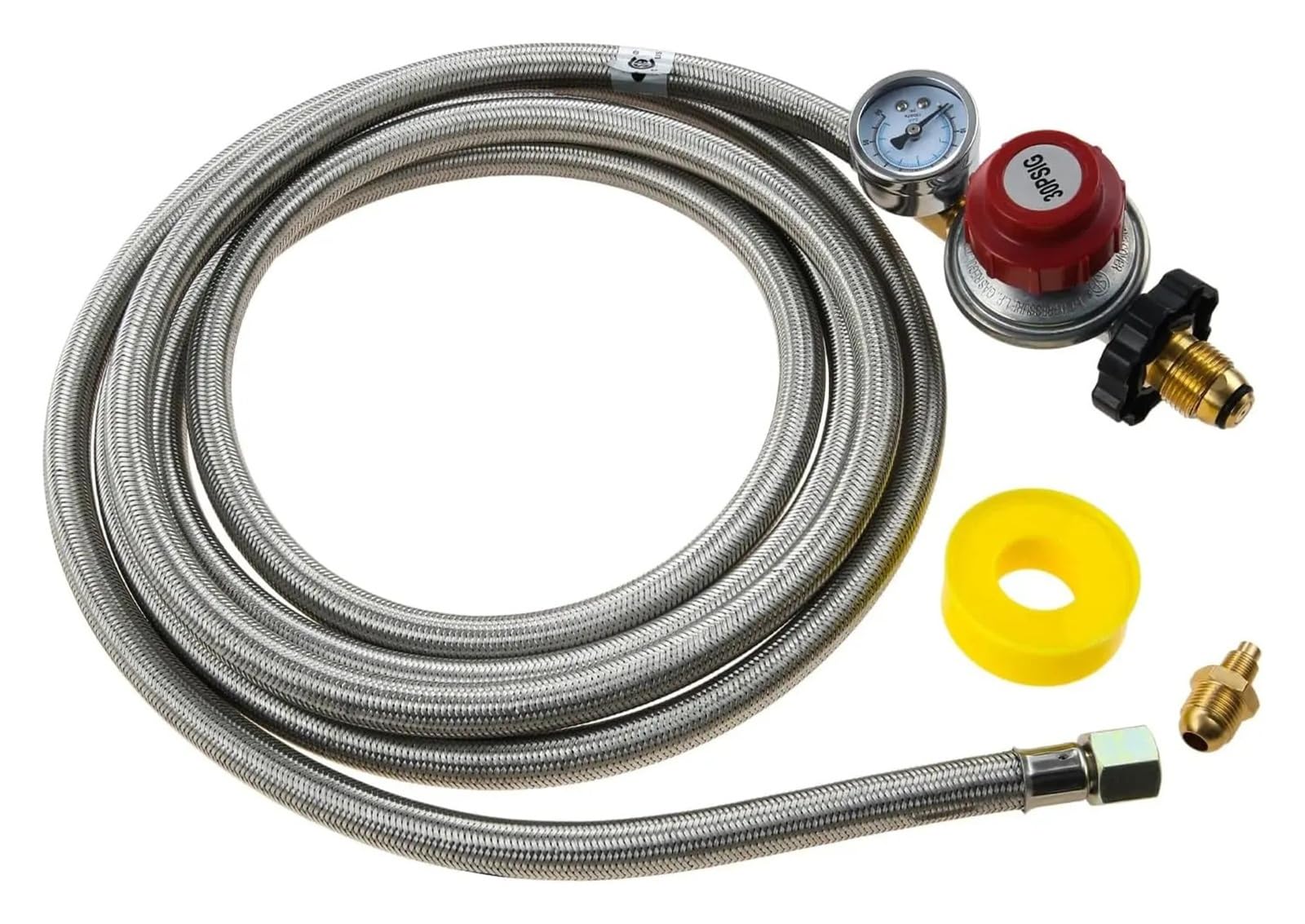 12 Ft 0-30 Regulowany regulator ciśnienia z regulacją ciśnienia 0 ~ 60 PSI wskaźnik przepływu gazu 3/8" Flare Fitting | Regulacja ciśnienia