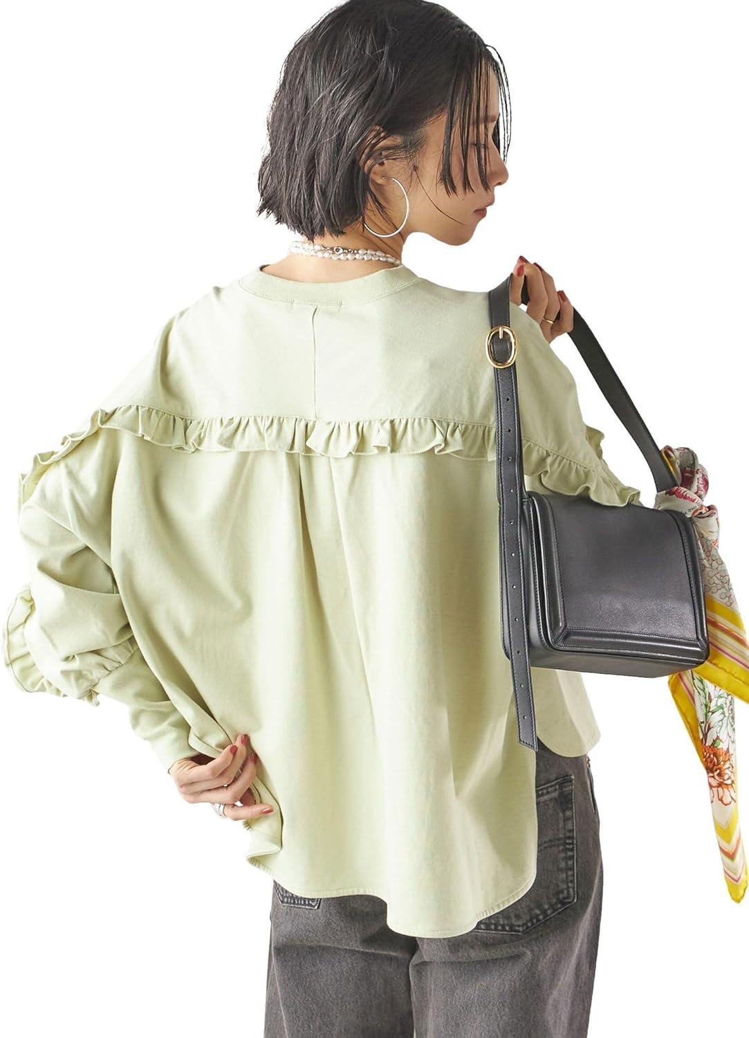 De bon coer フリル ブラウス グレー かわいい De bon coer ドゥ