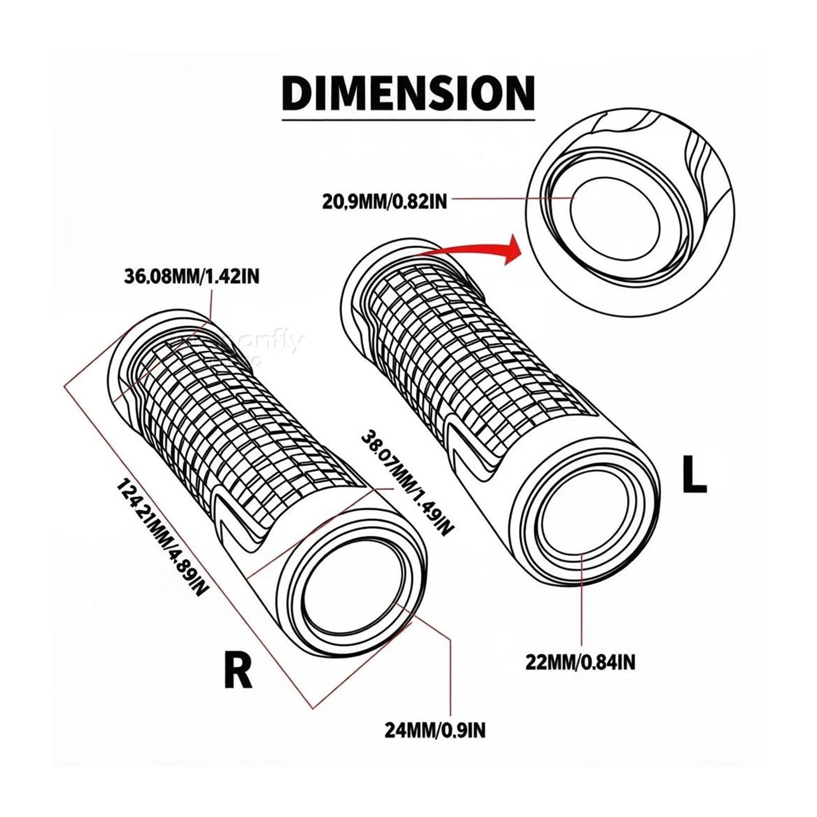 Tapones para Puños De Manillar Motocicleta 7/8" (22 Mm) para DU&KE Ready To Race 390, 1290, 790, 890, 690, 1090, 1190, 990, 125 Y 250(P)