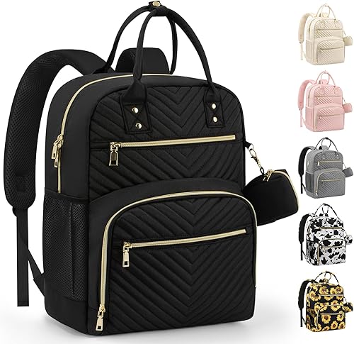 Mochila para pañales, bolsa de pañales esenciales para bebé con funda para chupete, elegante mochila de viaje para bebé niñaniño, Negro -, Classic
