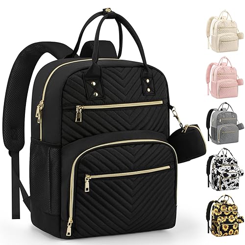 Pritent Diaper Bag Backpack,Baby Essentials Diapers Bag with Pacifier Case,Multipurpose Stylish Large Capacity Travel Backpack for Baby Girl/Boy(M-Black)