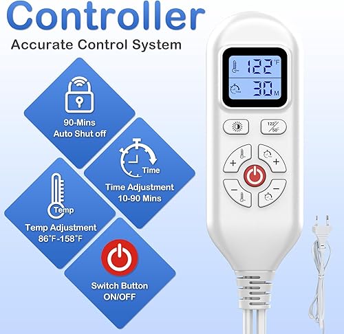 Miniatura 5 de AOBOCO Almohadilla térmica de cadera para aliviar el dolor de cadera/ciática, soporte de cadera calentado ajustable de 86 ℉ a 158 ℉ - Almohadilla