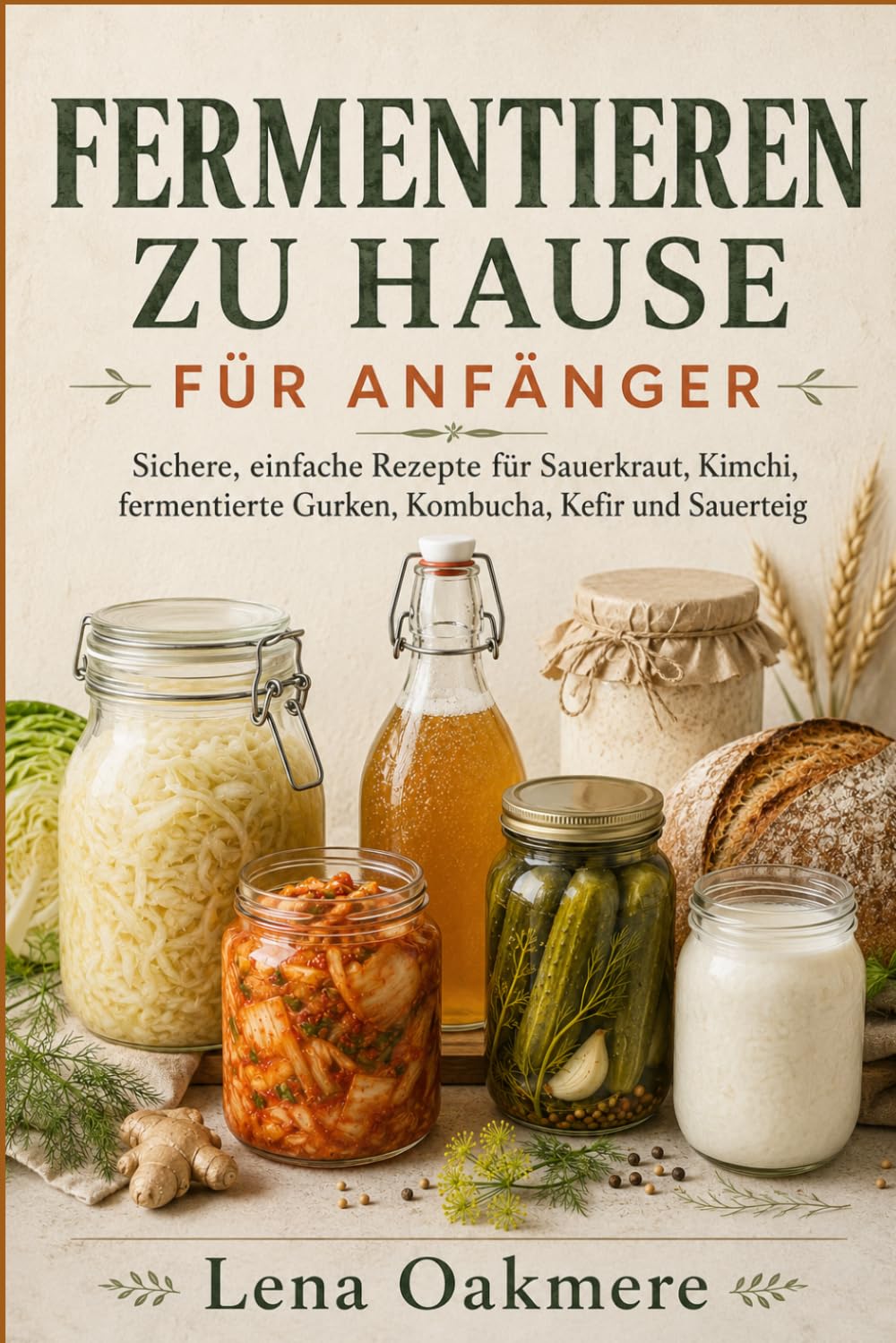 FERMENTIEREN ZU HAUSE FÜR ANFÄNGER: Sichere, einfache Rezepte für Sauerkraut, Kimchi, fermentierte Gurken, Kombucha, Kefir und Sauerteig