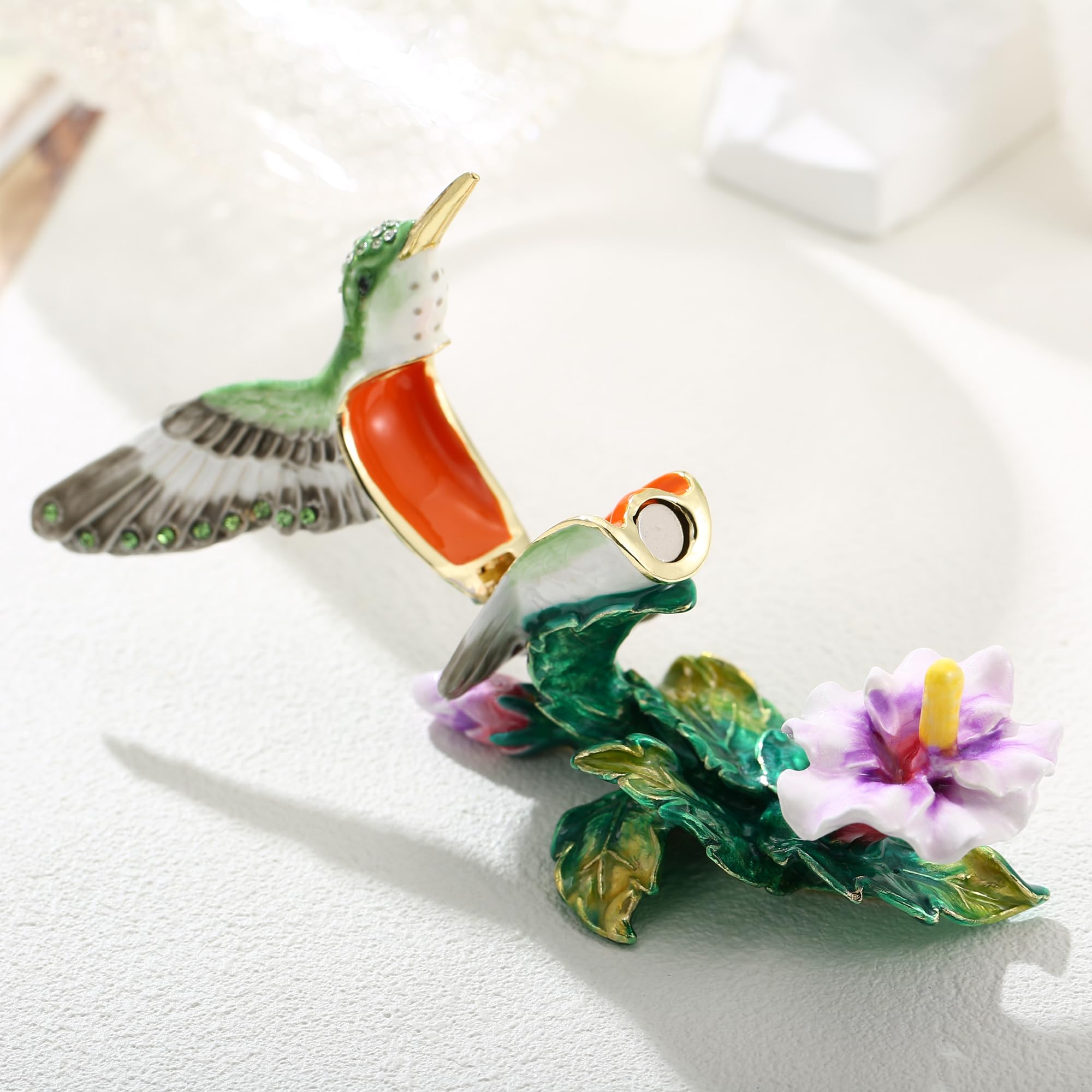 Amazon.com: Hand Painted Enamel Hummingbird Trinket Box for Home