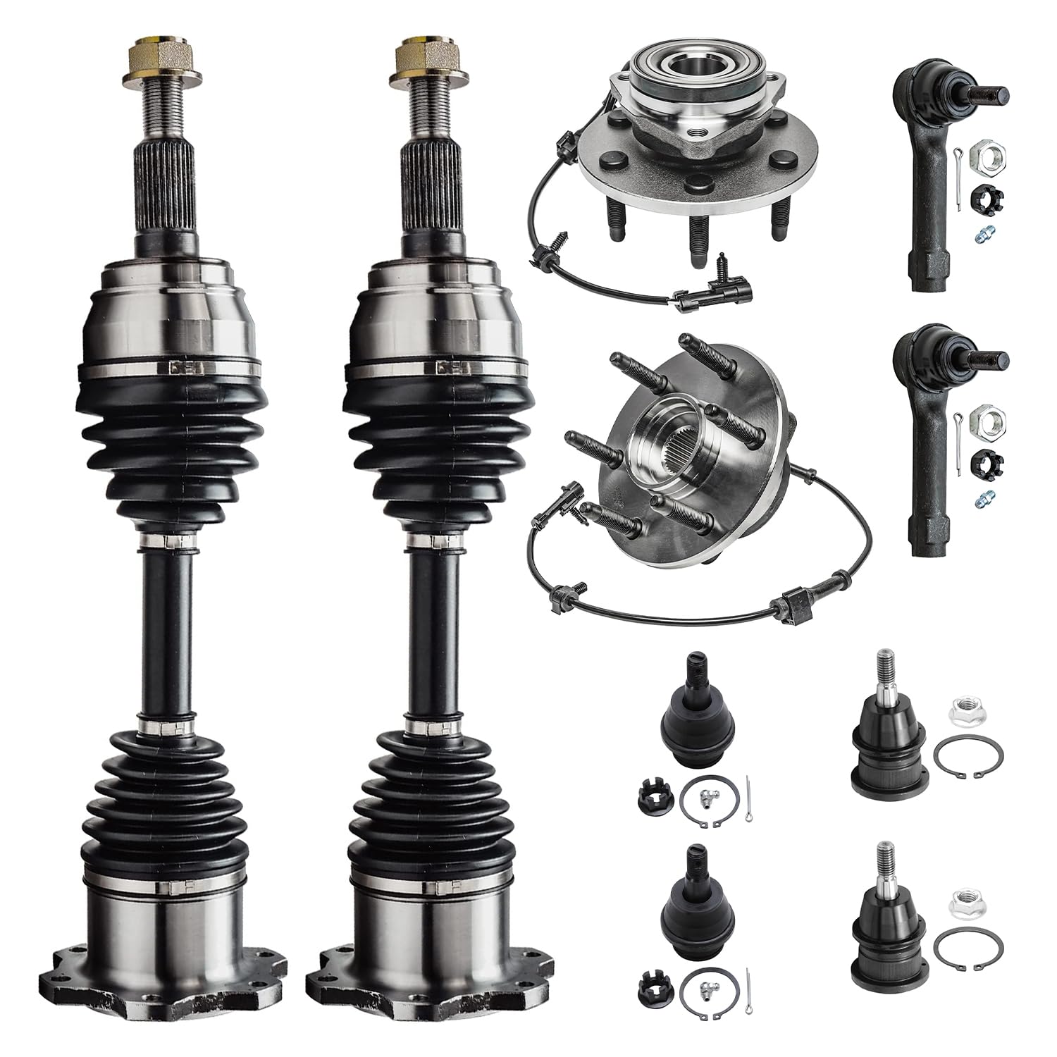 Detroit Axle - 10pc Front Wheel Hubs Kit for 99-06 Chevy Silverado 1500