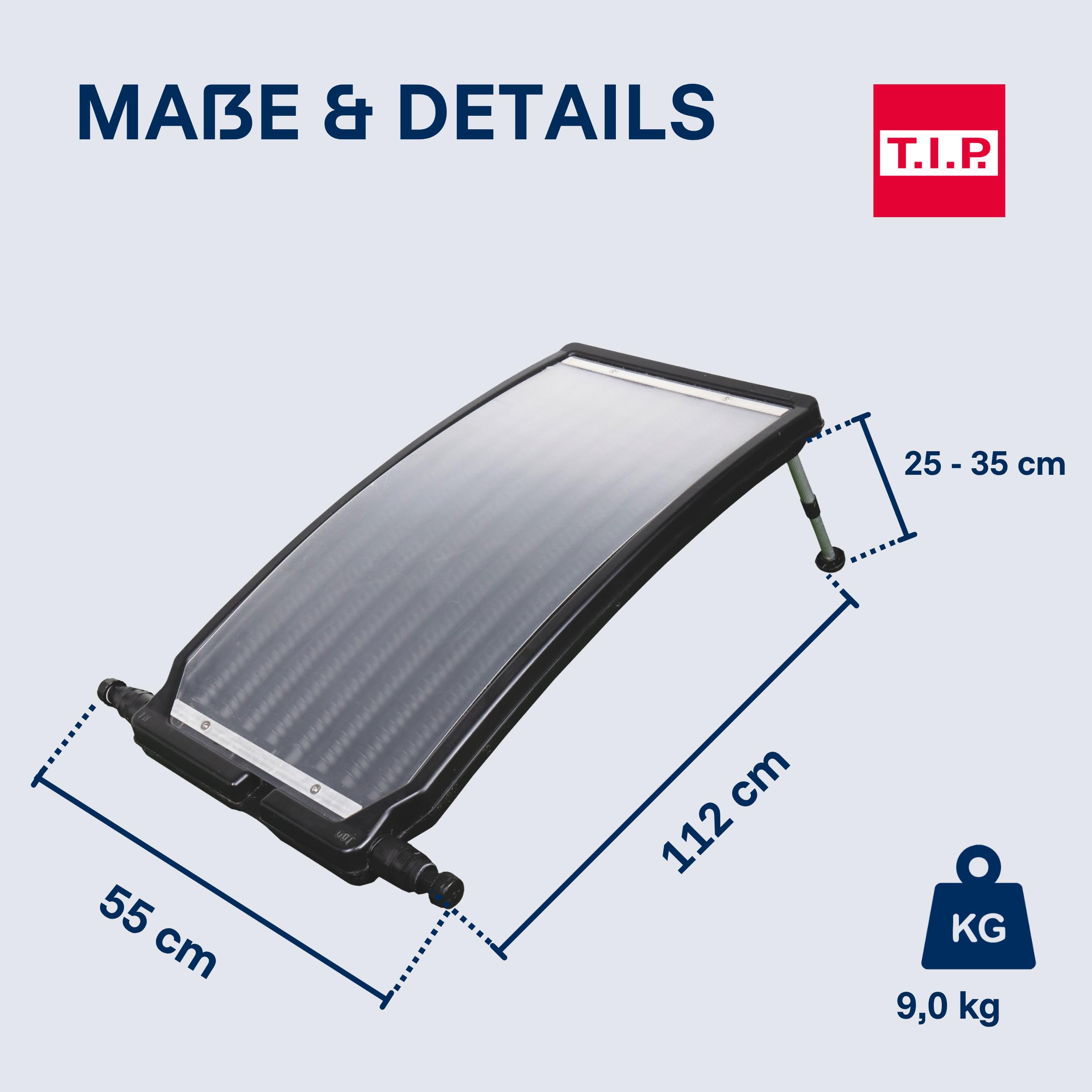 T.I.P. Solarheizung Pool SPH 10000 S - Sonnenkollektor Schwimmbad, Poolheizung Solar für Pools bis 20.000 l, Durchfluss 10.000 l/h, einfache Installation