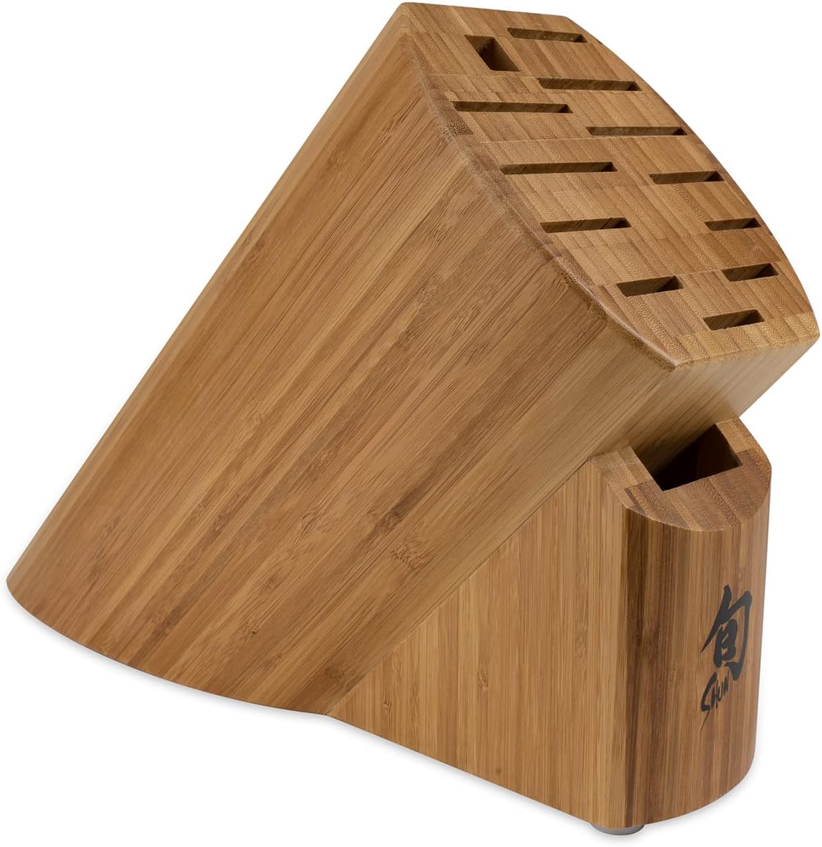 Bamboo Oval Knife Block, 13 Slot Large Knife Holder, Made from Genuine Bamboo, Kitchen Storage for Professional and Home Chefs