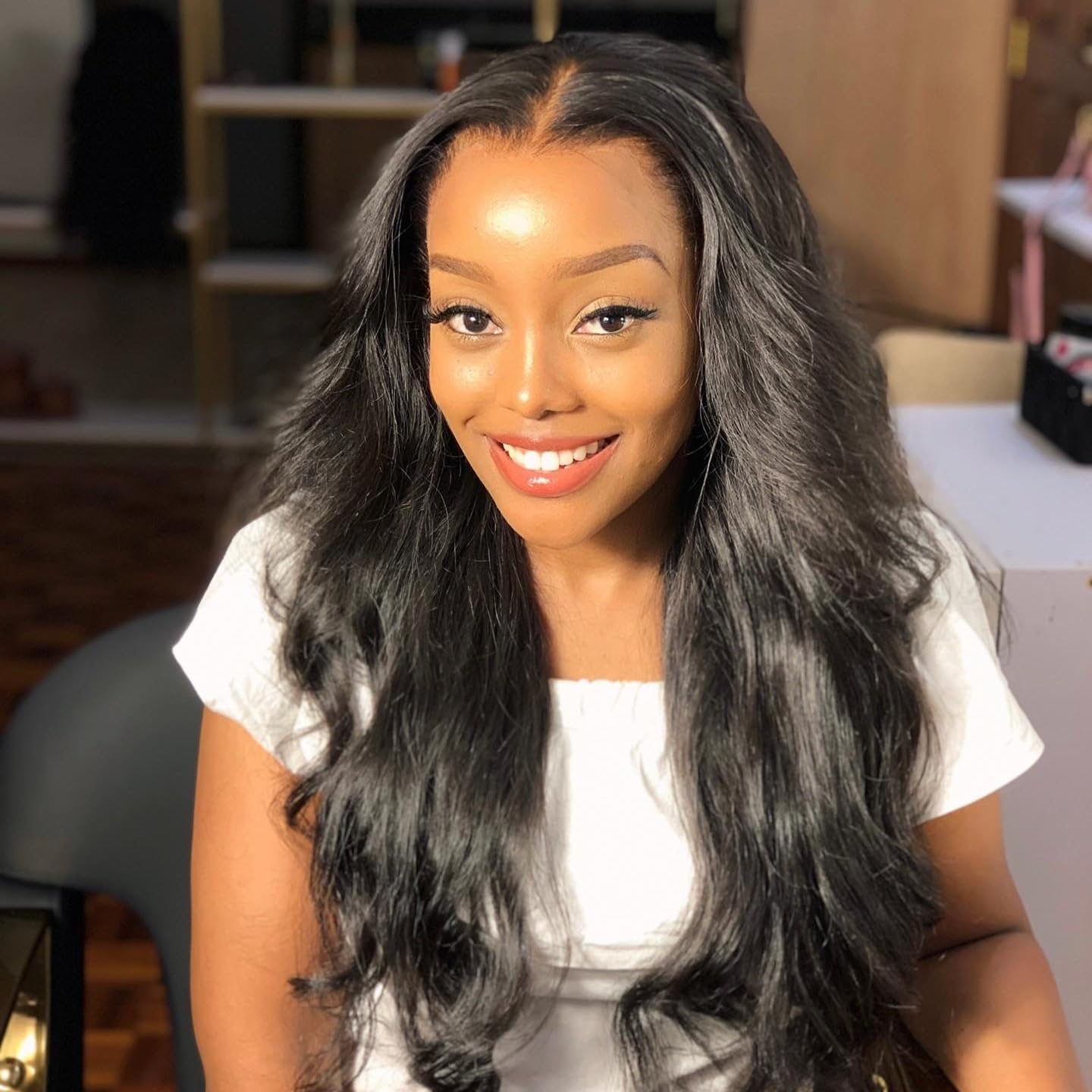 Invisible Melt Skin HD Swiss Lace Front 13x6 Virgin Human Hair Wigs, Natural Black Color Body Wave Style 180% Density Hair Pre Plucked Hailine with Baby Hair for Black Women 14inch