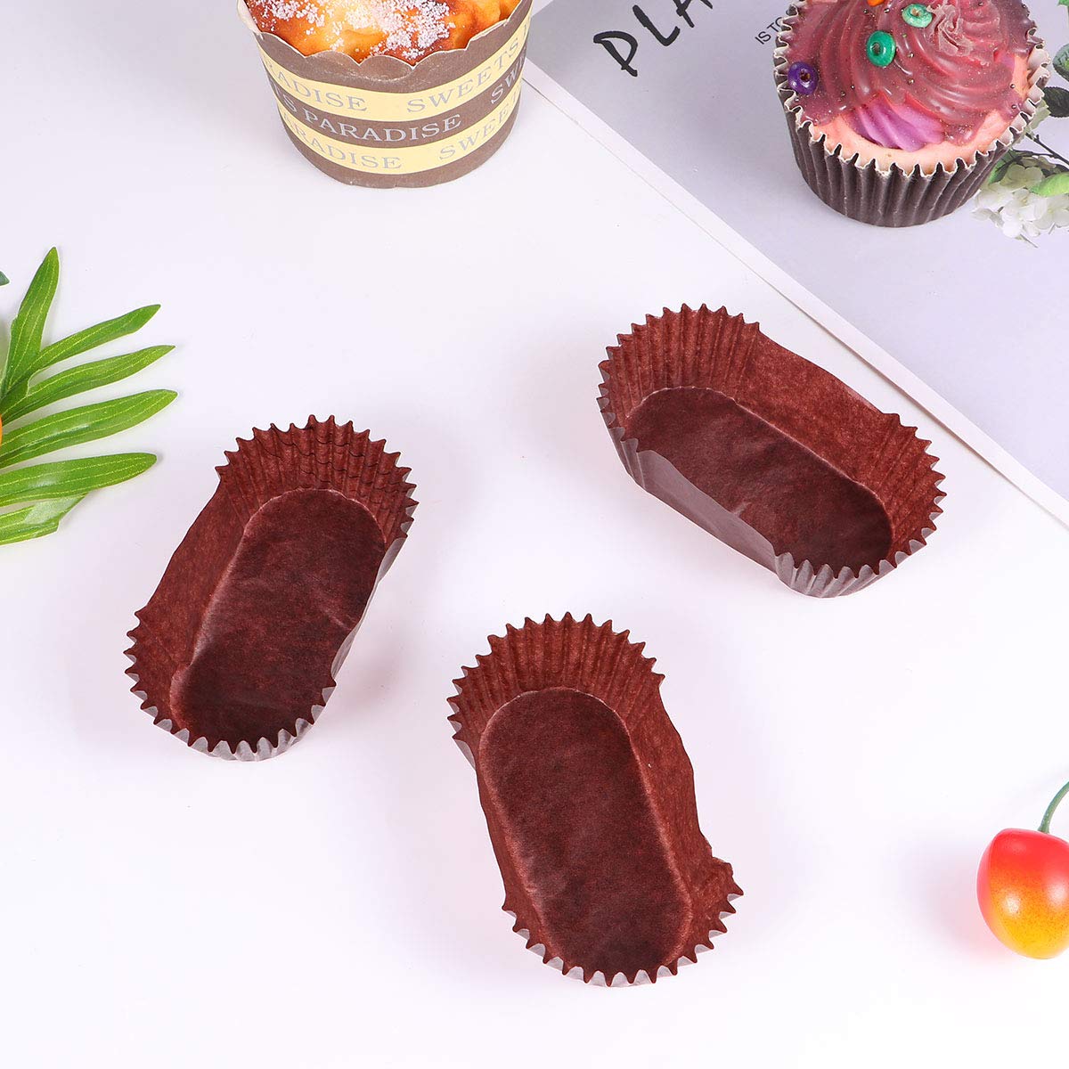 1000PCS Plateau en papier ovale en forme de bateau pour gâteaux, moules à gâteaux haute température, moules à, moules parfaits pour, muffins