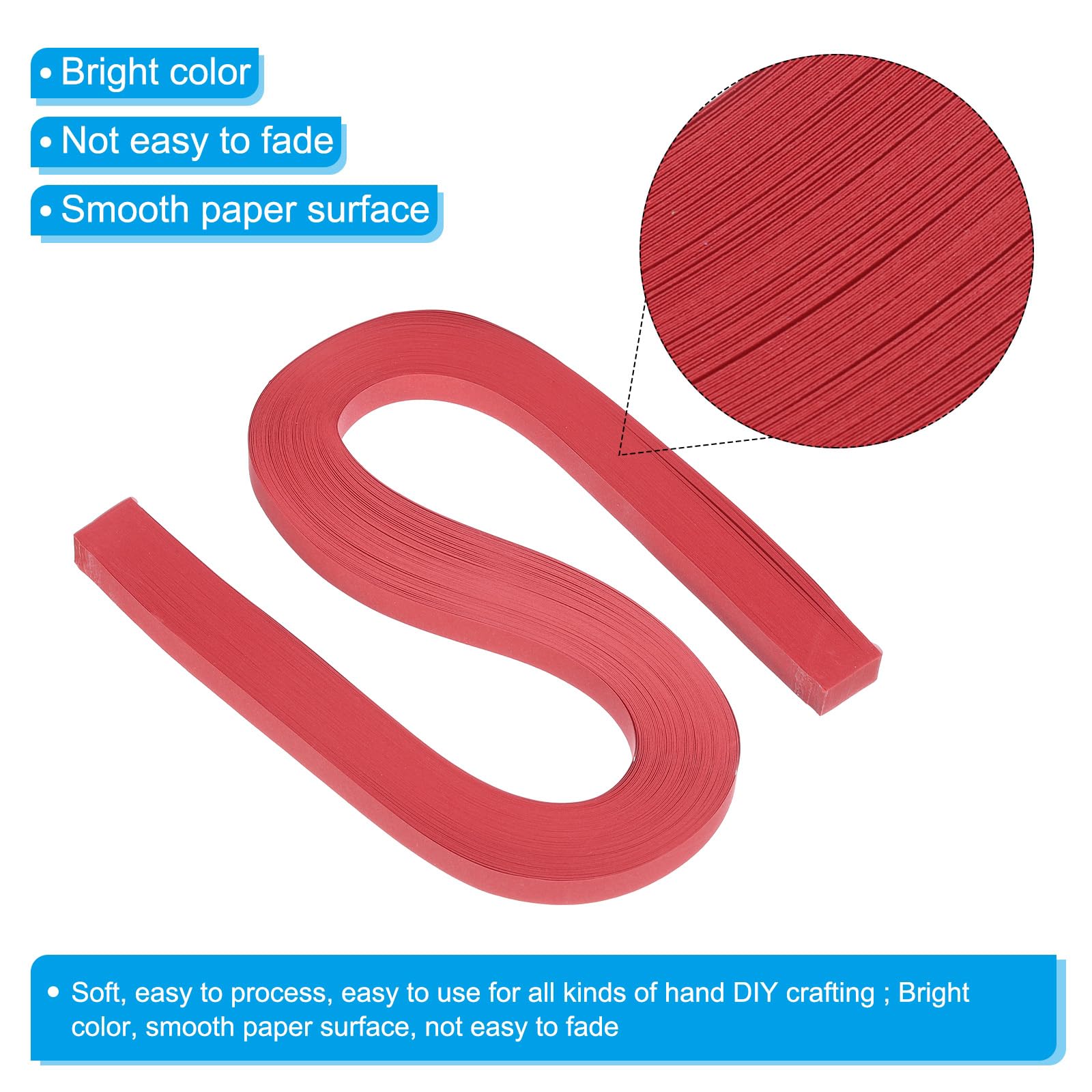 PATIKIL 360pcs Quilling Paper Strips Paper Flowers Quilling Kits 3/8"(10mm) Origami Paper for Adults Beginner Art Craft 21"(54cm) Red - Image 3