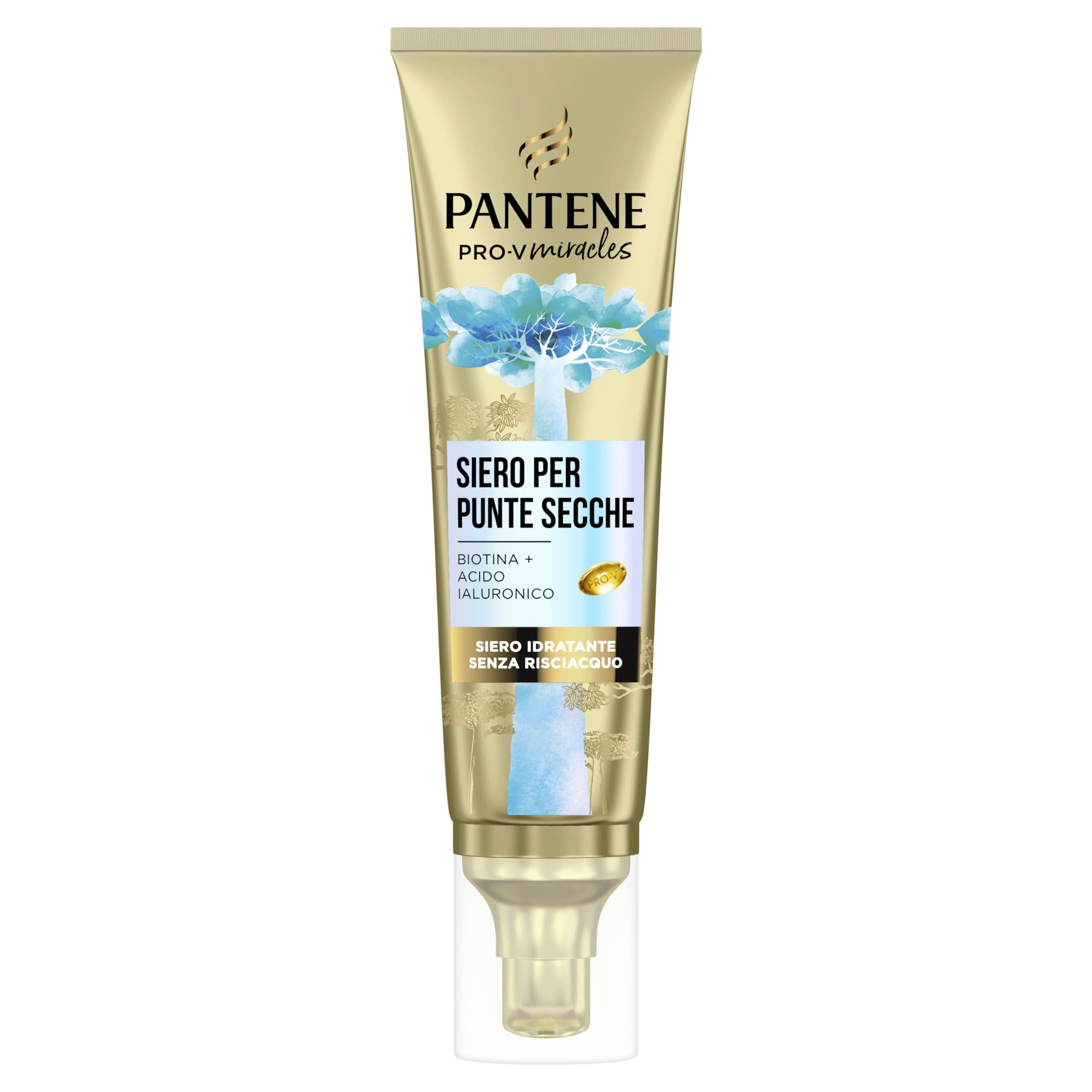 Pantene Idratati & Lucenti Siero per Punte Secche con Biotina 70ml. Capelli Secchi, Danneggiati. Pro-V Miracles Trattamento con Acido Ialuronico ed Essenza di Baobab. Per Uso Quotidiano