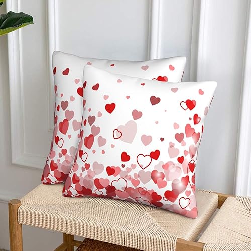 Miniatura 6 de Juego de 2 fundas de almohada de corazón para el día de San Valentín, fundas de almohada de corazones de amor de 18 x 18 pulgadas, funda de almohada