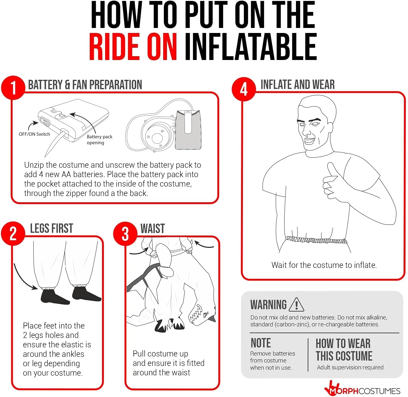 Morph 3 Head Dog Costume, Inflatable Dog Costume Kids, Blow Up Dogs Costumes, Boys Halloween Costumes - Image 7