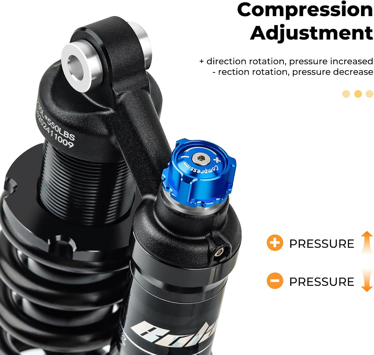 BOLANY Downhill Mountain Bike Rear Shock MTB Rear Suspension Spring Shock Absorber 190mm 210mm 230mm for MTB/Electric Mmotorbike