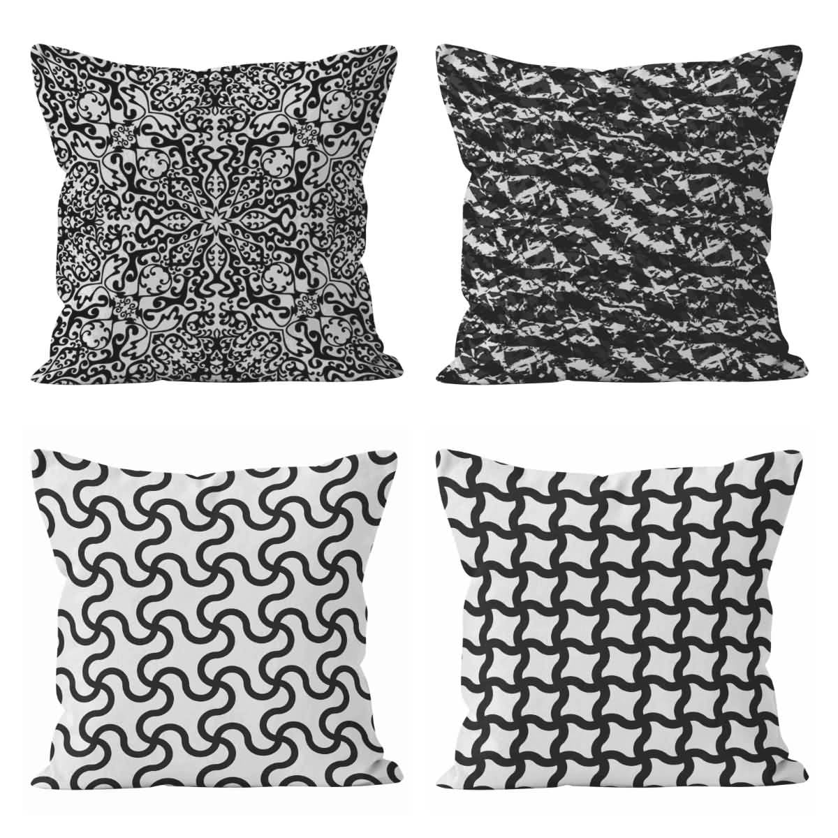 Taie d'oreiller grande taille extensible texture lin pack de 4