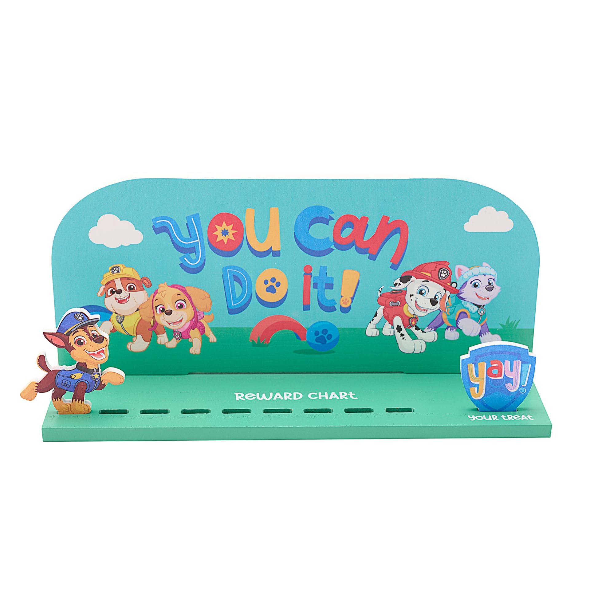 Widdop Paw Patrol Chase Wooden Reward Chart Children Training Behaviour Incentive Gift, Multi