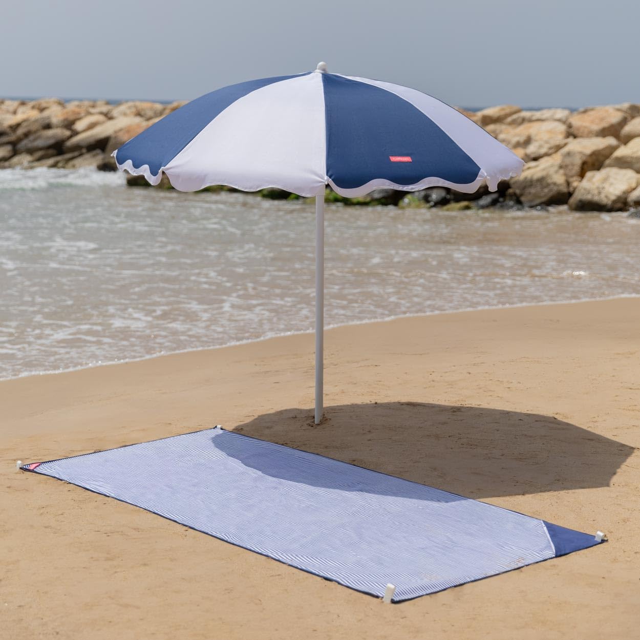 Flamingueo Grand Parasol, Plage, Piscine, Jardin Extérieur, Hauteur et Orientation Réglables, Protection UPF 50+, Polyester, Sac de Transport, 210 x 160 cm
