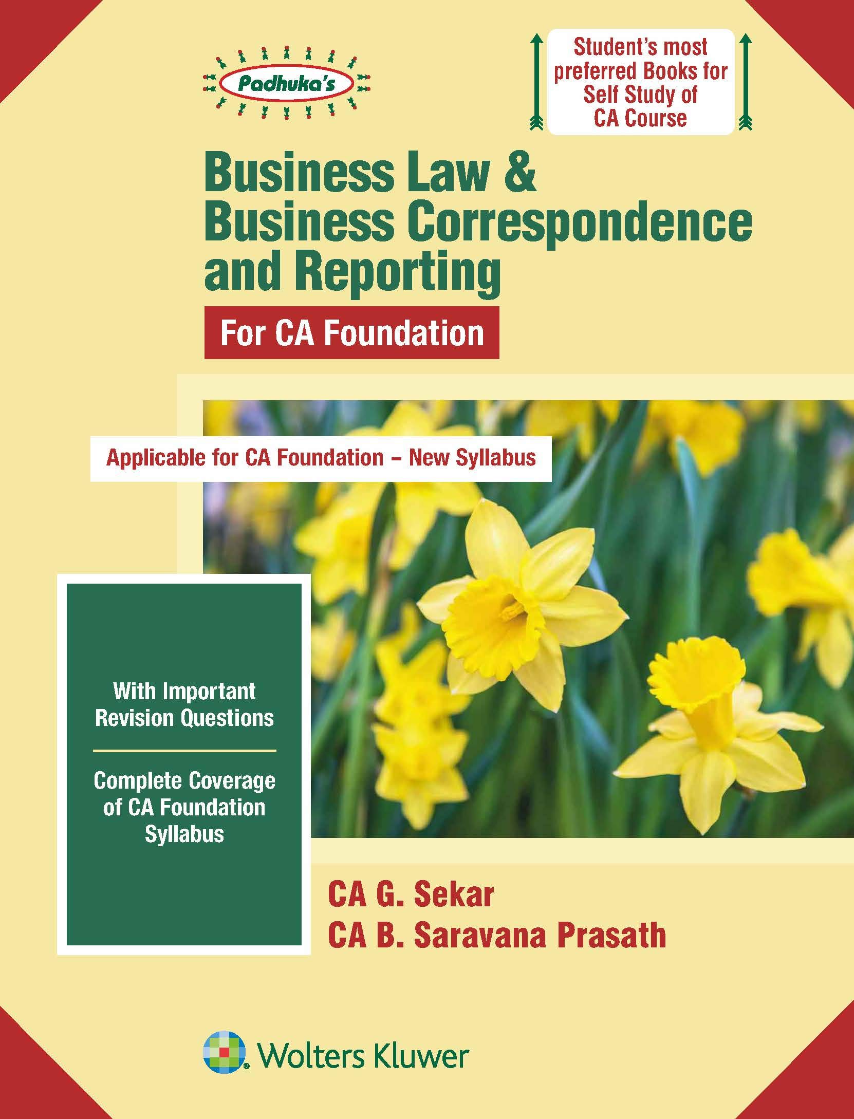 Business Law & Business Correspondence And Reporting For Ca Foundation New Syllabus Paperback – 1 January 2020