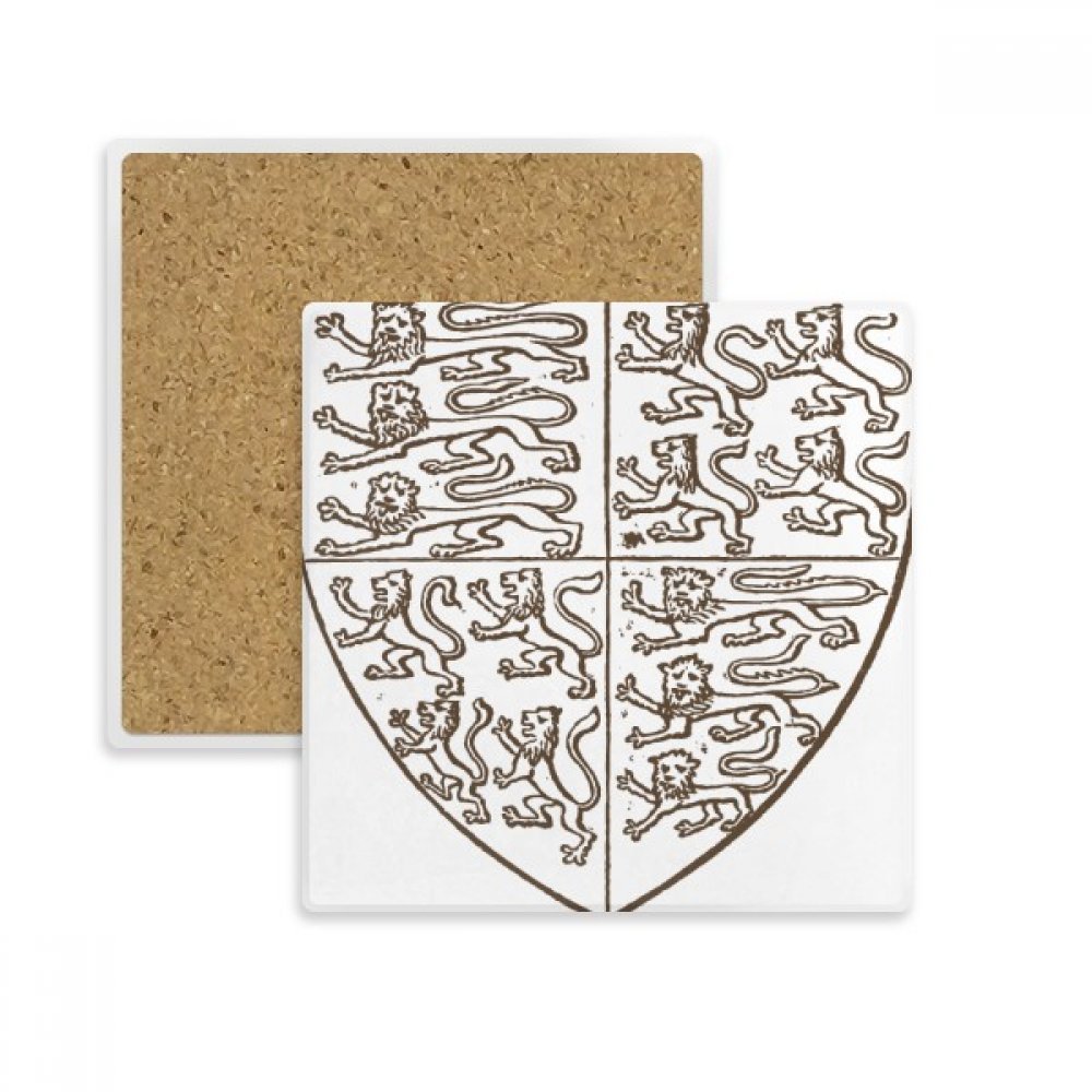 Coaster absorbant motif lion baroque sous-verre carré pierre pour tasse