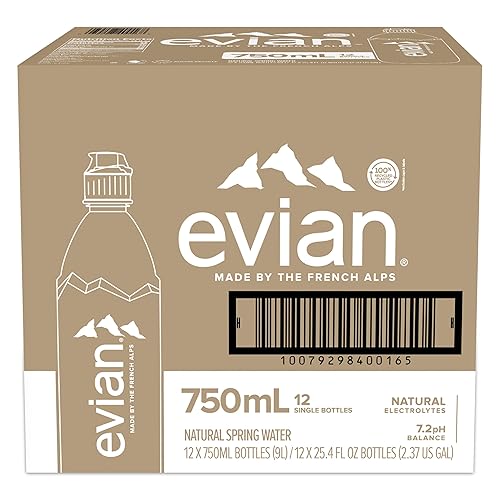 Miniatura 27 de Evian Agua de manantial natural, agua de manantial naturalmente filtrada en botellas grandes, 33.81 onzas líquidas (paquete de 12) – Paquete de 3