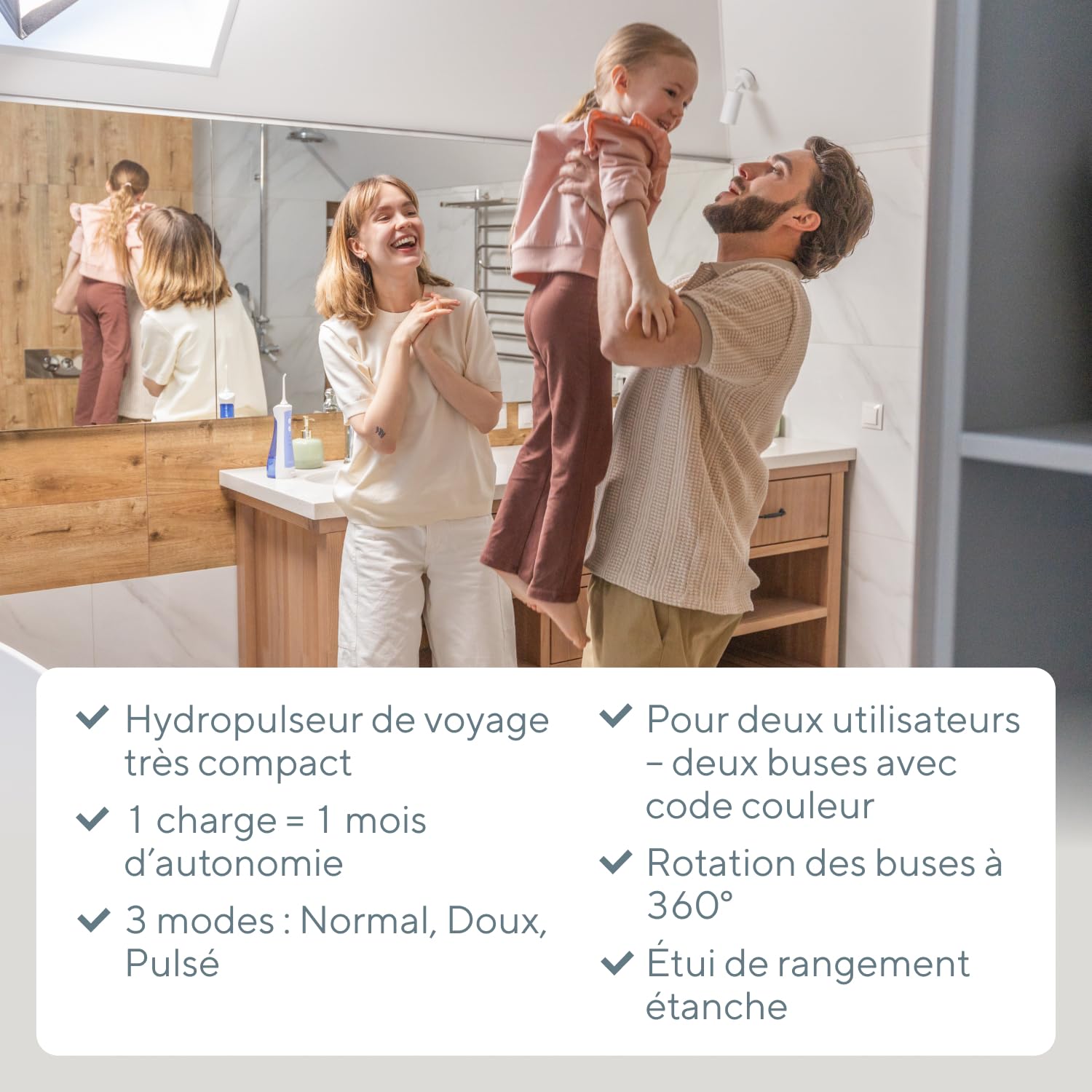 B.Well Swiss Jet Dentaire Portable, Hydropulseur & Irrigateur Oral PRO-911, 3 Modes, 2 Buses 360°, Réservoir 150 ml, Trousse Étanche, Arrêt Automatique, Autonomie jusqu'à 1 Mois