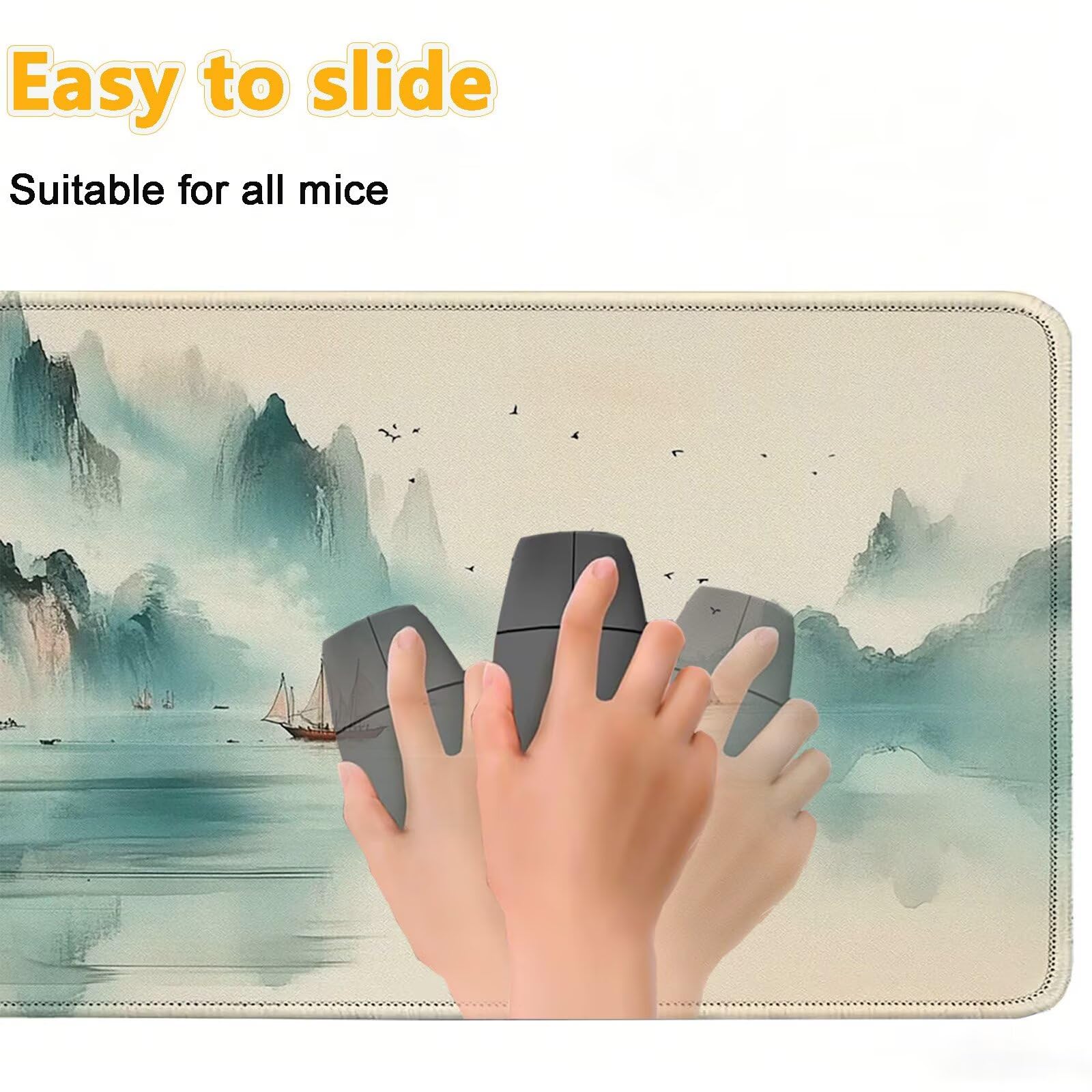 Tappetino Mouse 900x450mm | Superficie Ultra-Liscia | Crema 0-z584