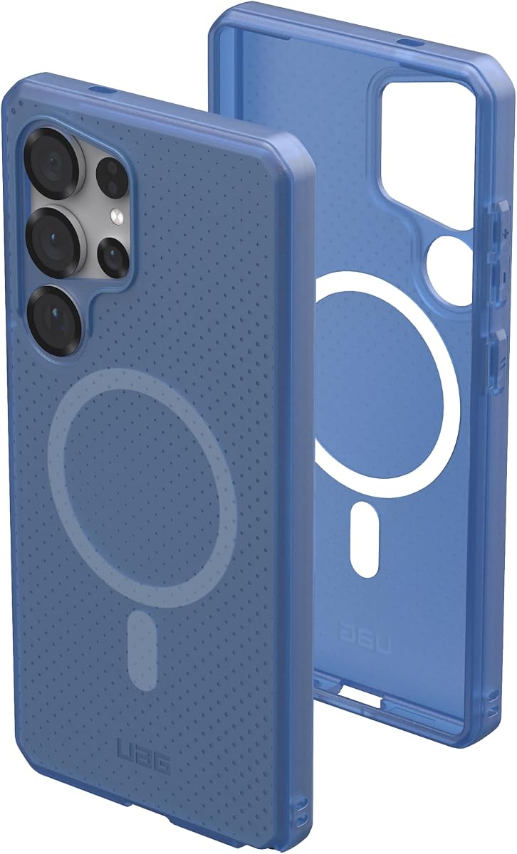 UAG Diseñado para Samsung Galaxy S25 Ultra Case 6.9" DOT - Compatible con carga magnética Delgada Transparente Resistente Militar Cubierta protectora probada contra caídas, Azul nube