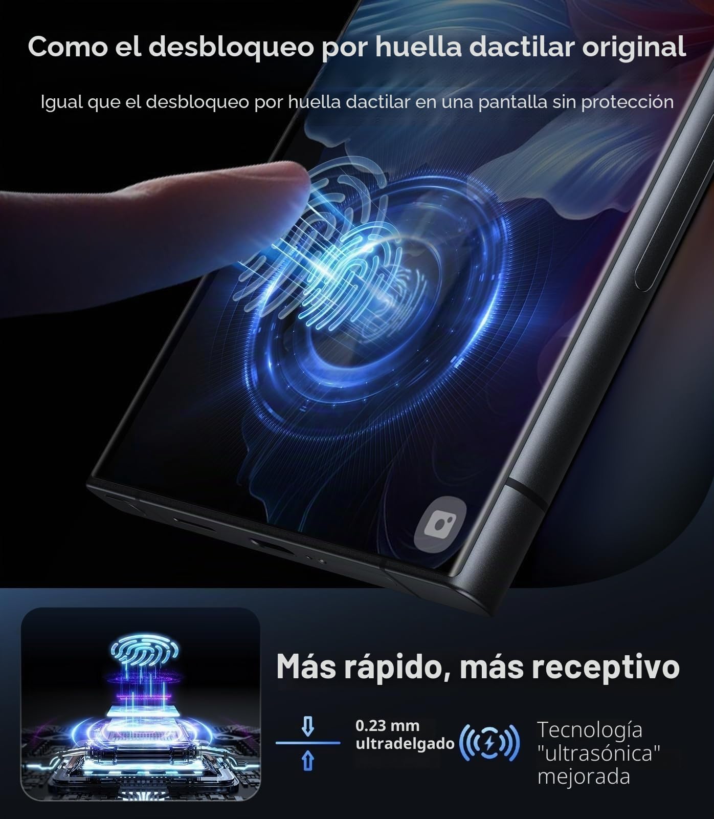 UltraGlass Unbreak TOP 9H + Protector de pantalla de cristal templado para Samsung Galaxy S24 Ultra [calidad militar, irrompible y duradero] S24