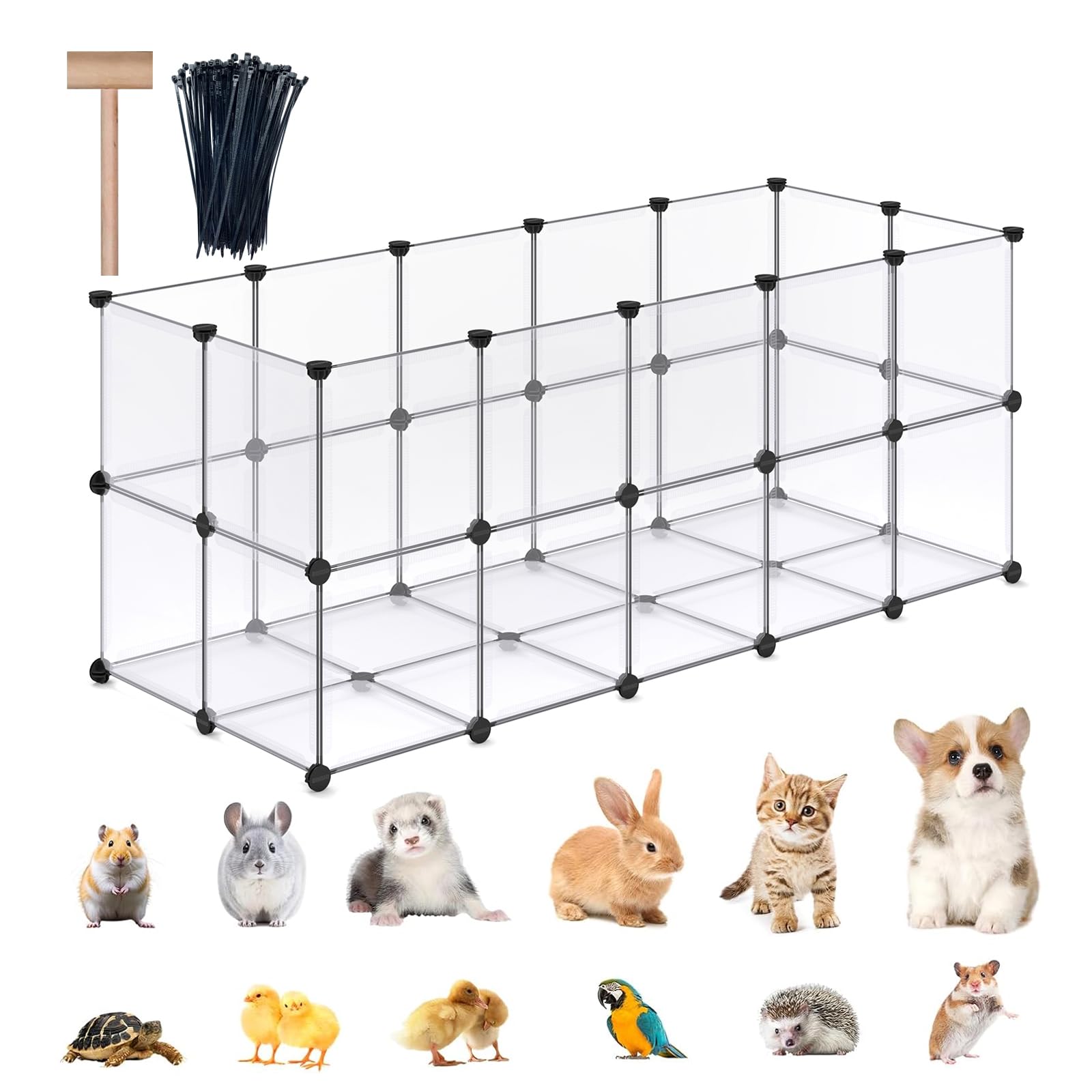 DINMO Bunny Playpen - 38 Panels, Safe & Spacious! -1