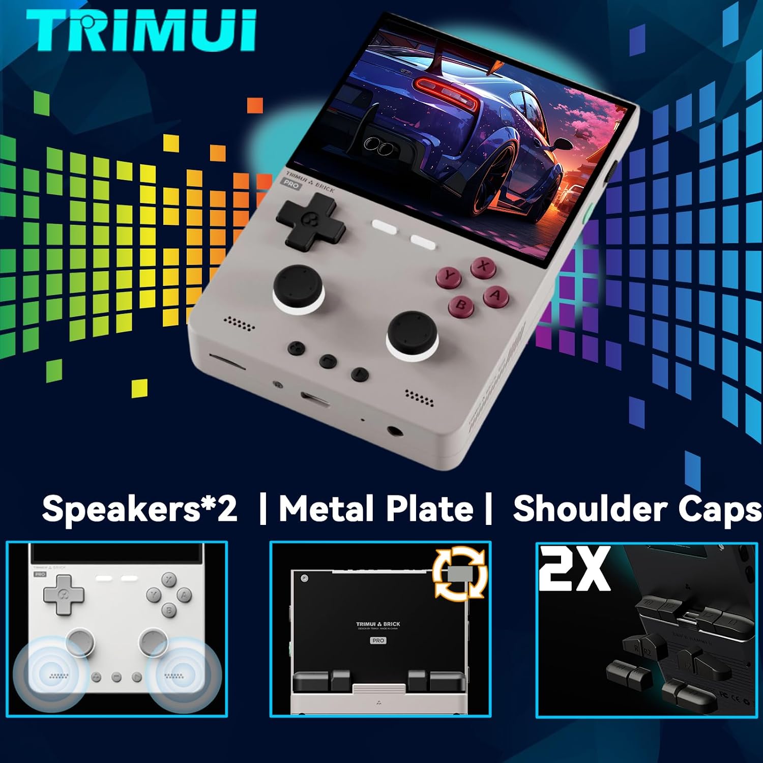 Trimui Brick Pro Handheld Game Console 3.95-inch 1024*768 IPS Screen 5000mAh Opensource with Screen Protector Gray image 4