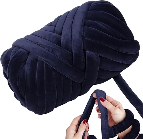 Hilo grueso ultrasuave de 2.2 libras (2.2 lbs) para tejer a mano, hilo de tubo de tela de terciopelo exuberante para hacer bolsos, almohadas,