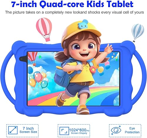 Miniatura 4 de Nyxolaria Tableta infantil de 7 pulgadas para niños, Tableta de aprendizaje para niños de 32 GB ROM con estuche protector, aplicaciones educativas