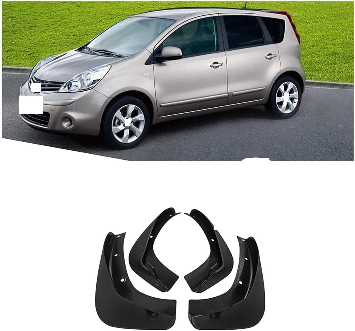 Weiyh Normal No Drill Mud Flaps For Car Front Rear Wheel For Nissan Note E11 2005-2011