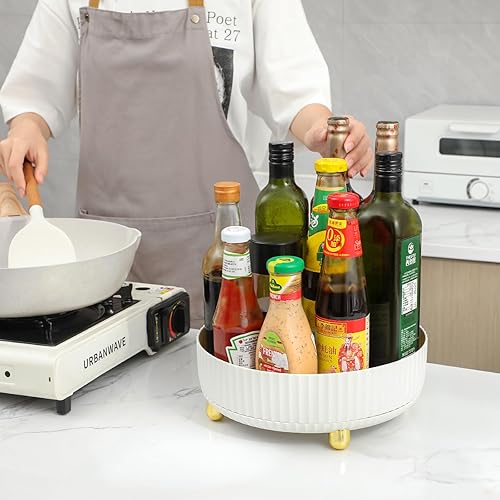 Miniatura 5 de Anyoifax Bandeja organizadora de perfumes de maquillaje giratoria de 360 grados, organizador de loción para el cuidado de la piel, organizador de