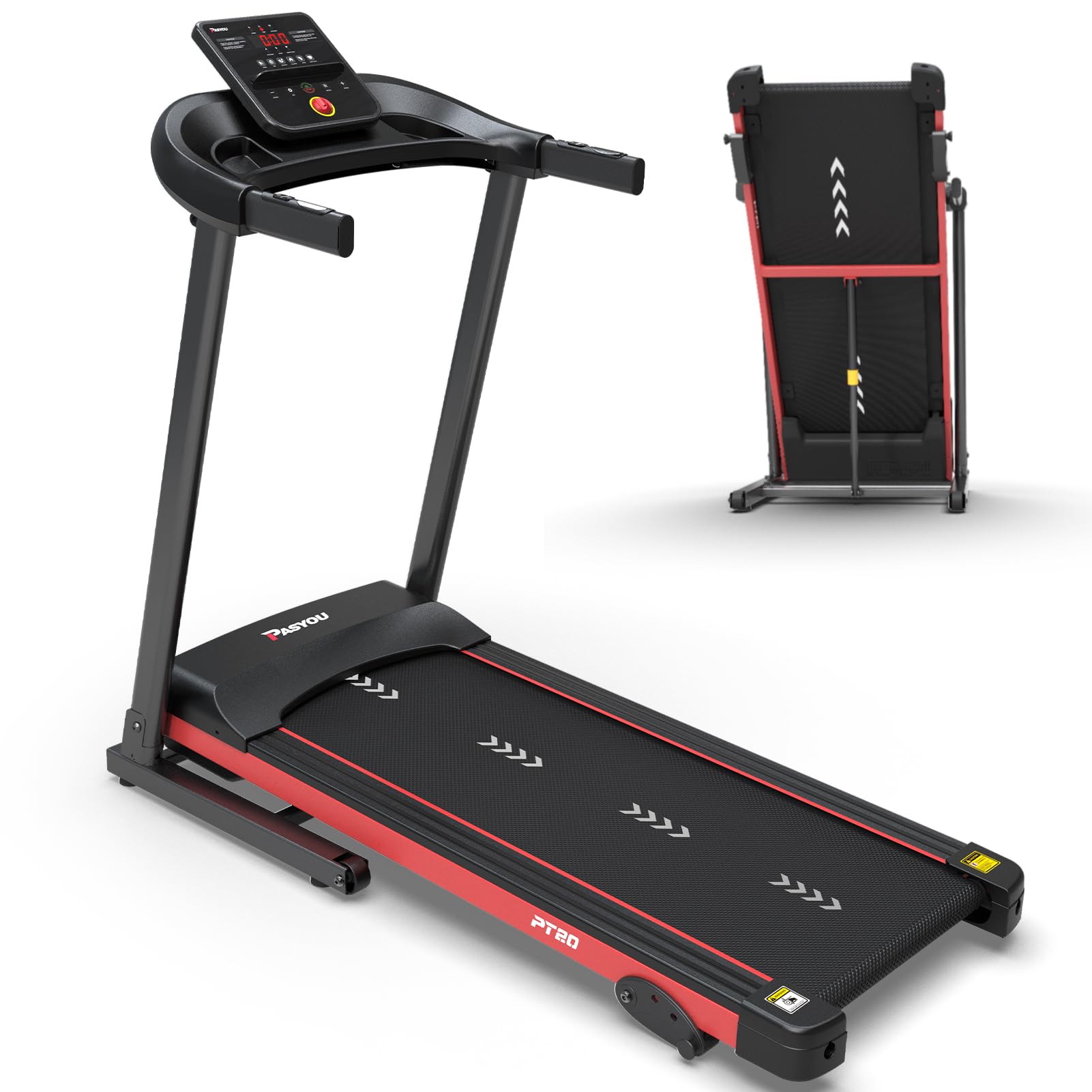 PASYOU Foldable Treadmill for Home - with Bluetooth Connectivity,Compact Treadmill with 15 Pre Programs Heart Rate Monitor