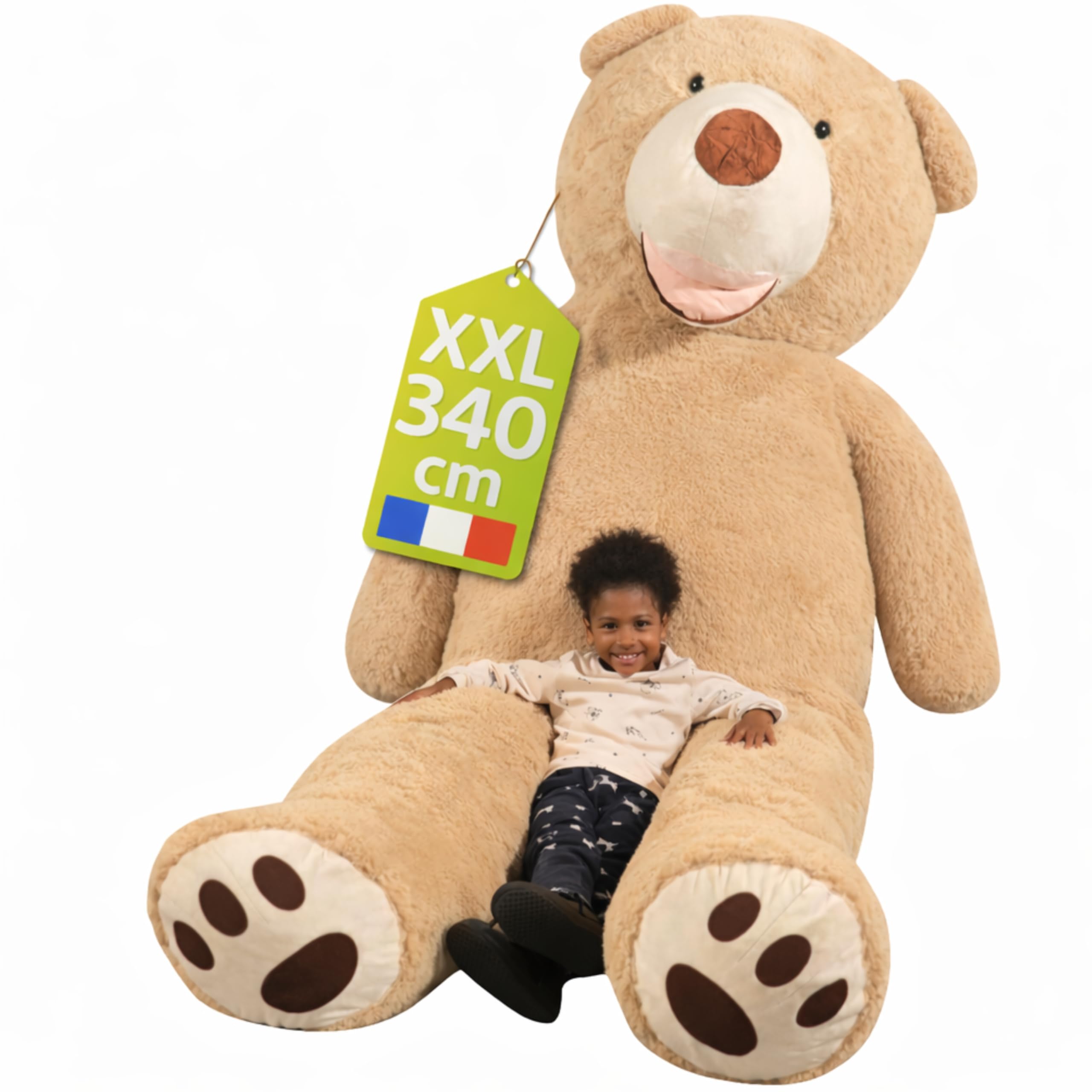 bananair - Orso Peluche Gigante 340cm - Fabbricato in Francia, Certificato CE - Morbido e Soffice, Abbracci Garantiti - Orsacchiotto di Peluche Grande Perfetto per Compleanni e Altre Celebrazioni