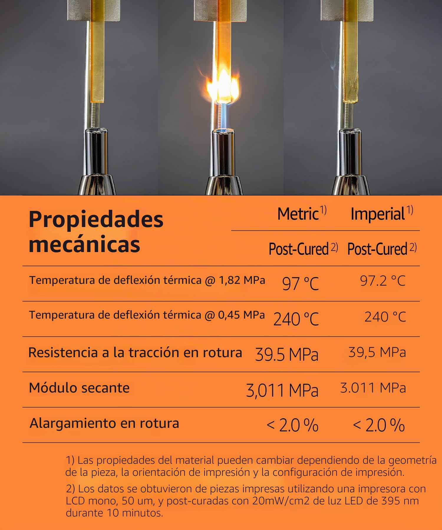 SuperHDT Resina para impresora 3D, temperatura más alta de desviación del calor 240°C, Fabricada en Corea por 3DMaterials (500g, Ámbar)