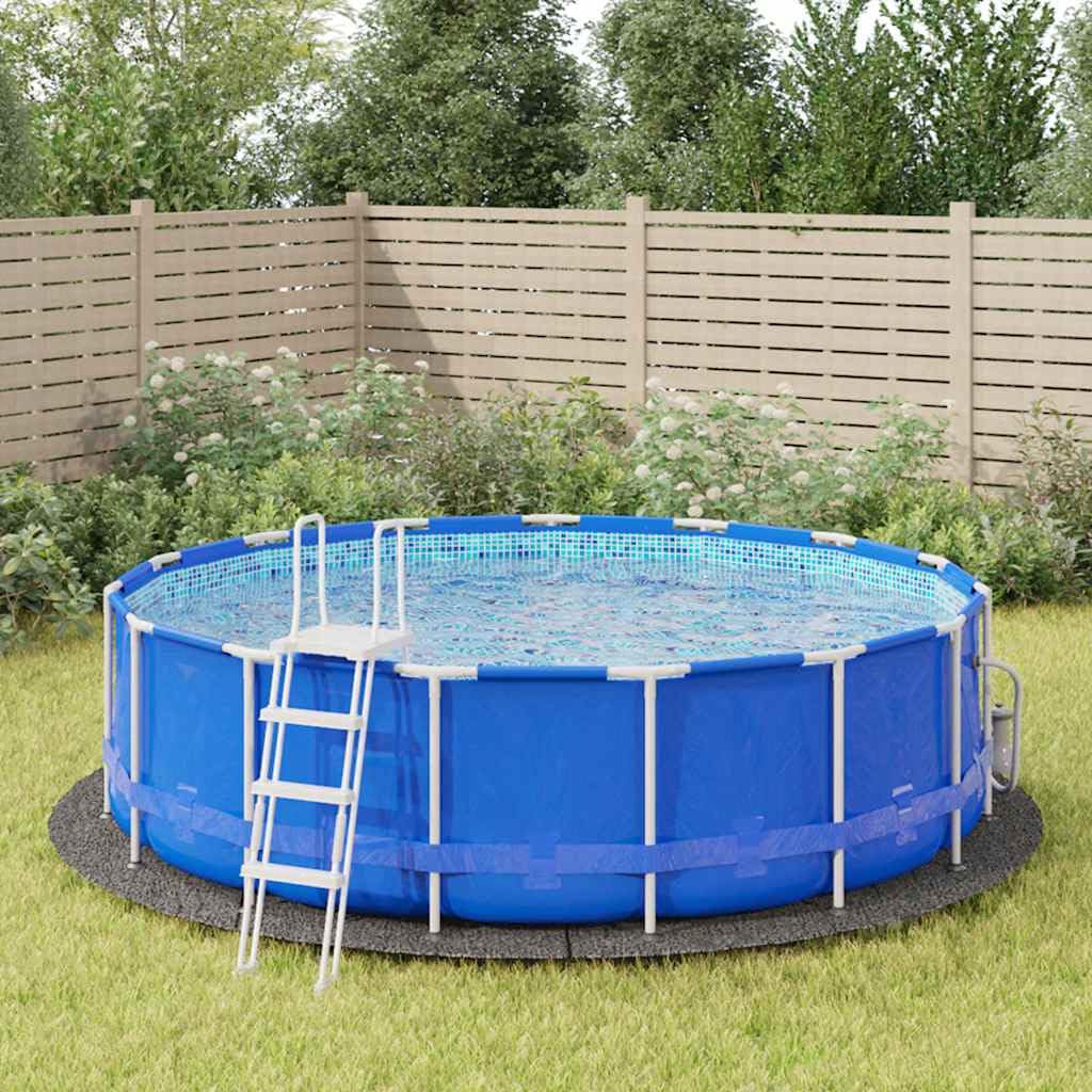 Telo per pavimento della piscina, grigio chiaro, rotondo, diametro 458 cm, poliestere geotessile 400 g/m², 4 pezzi, resistente come base protettiva per piscina, pellicola per giardino, estate