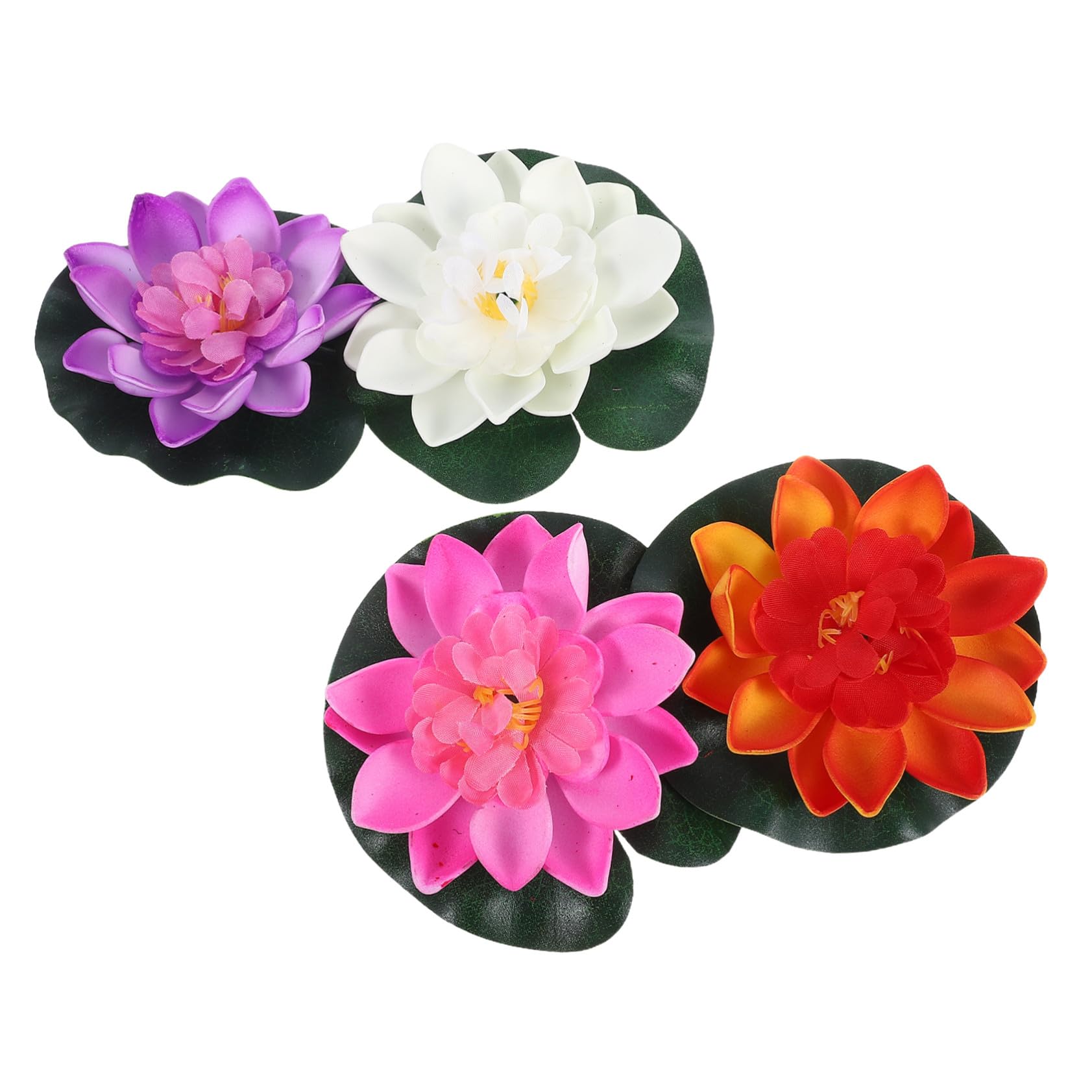 Fleurs de Piscine Flottantes Artificielles Lot de 4 Plantes Bassin