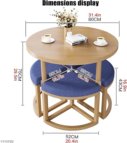 Miniatura 2 de YVYKFZD Mesa de recepción de oficina, mesa de club, juego de mesa de comedor de cocina de café para 4, mesa redonda de conferencias, mesa de sala